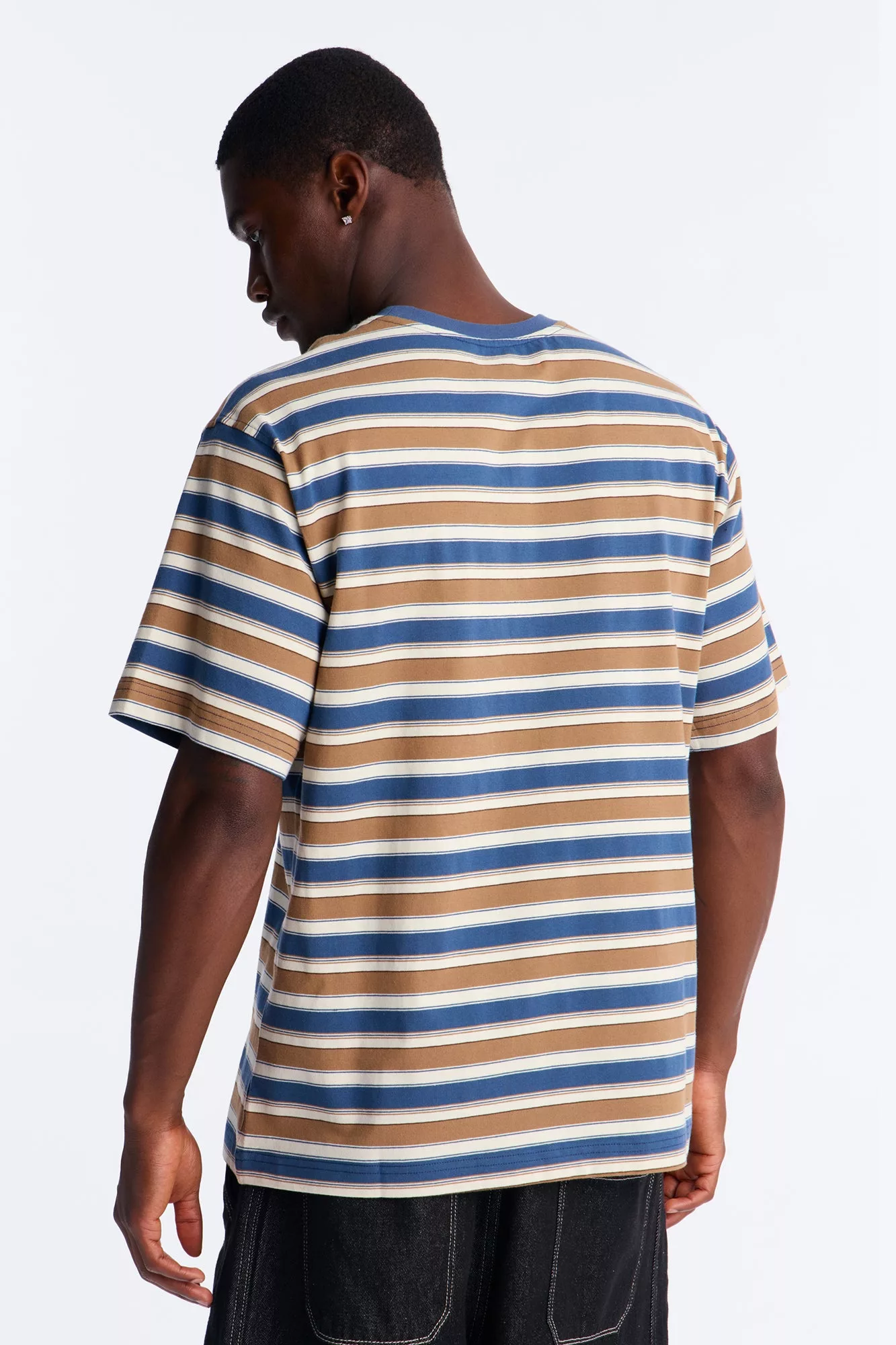 Crawford Stripe Crewneck Tee - Blue/combo