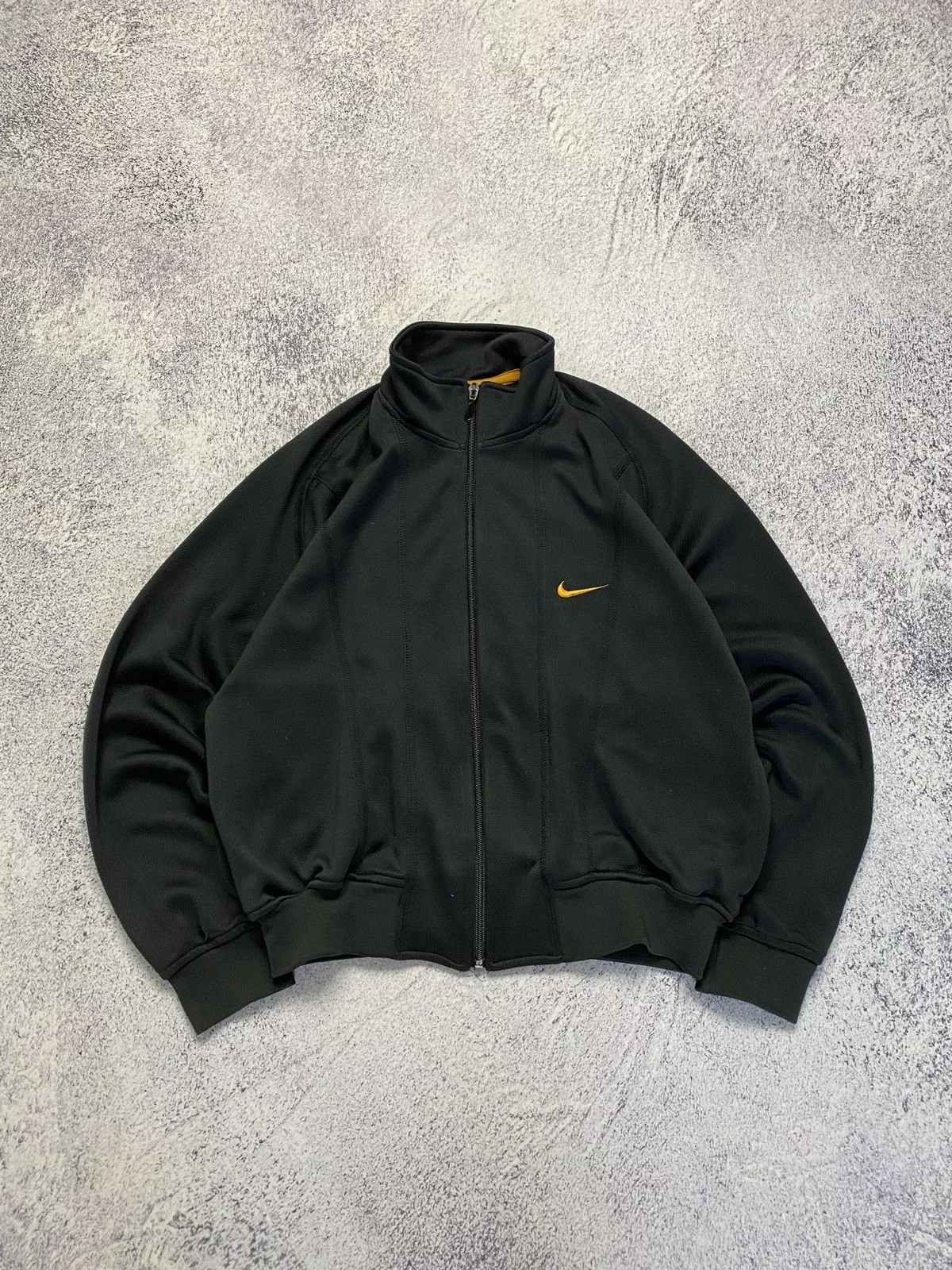 Nike Jackets Nike × Vintage Vintage Y2K Nike Drill Big Swoosh Track Jacket 90’s Black Streetwear