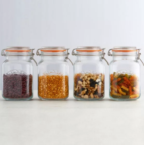 68 oz Clip Top Square Jar
