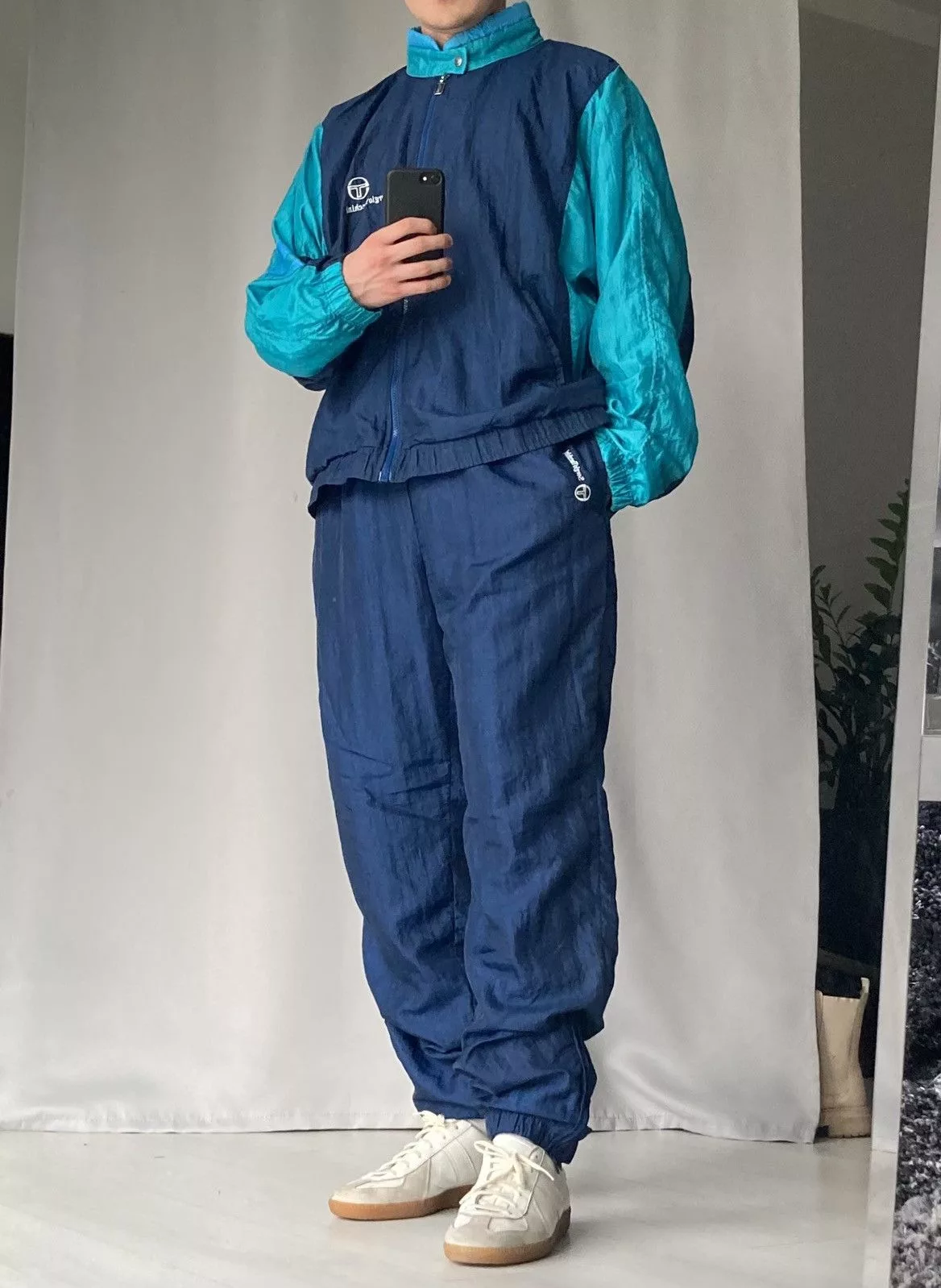 Sergio Tacchini Light Jackets Sergio Tacchini × Vintage Vintage Sergio Tacchini 80s 90s Tracksuit Set Jacket Pants Blue Streetwear
