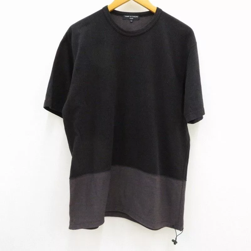 Comme des Garcons Homme Short Sleeve T Shirts Comme des Garcons Homme Short Sleeve 2-Tone Design Switching T-shirt Black