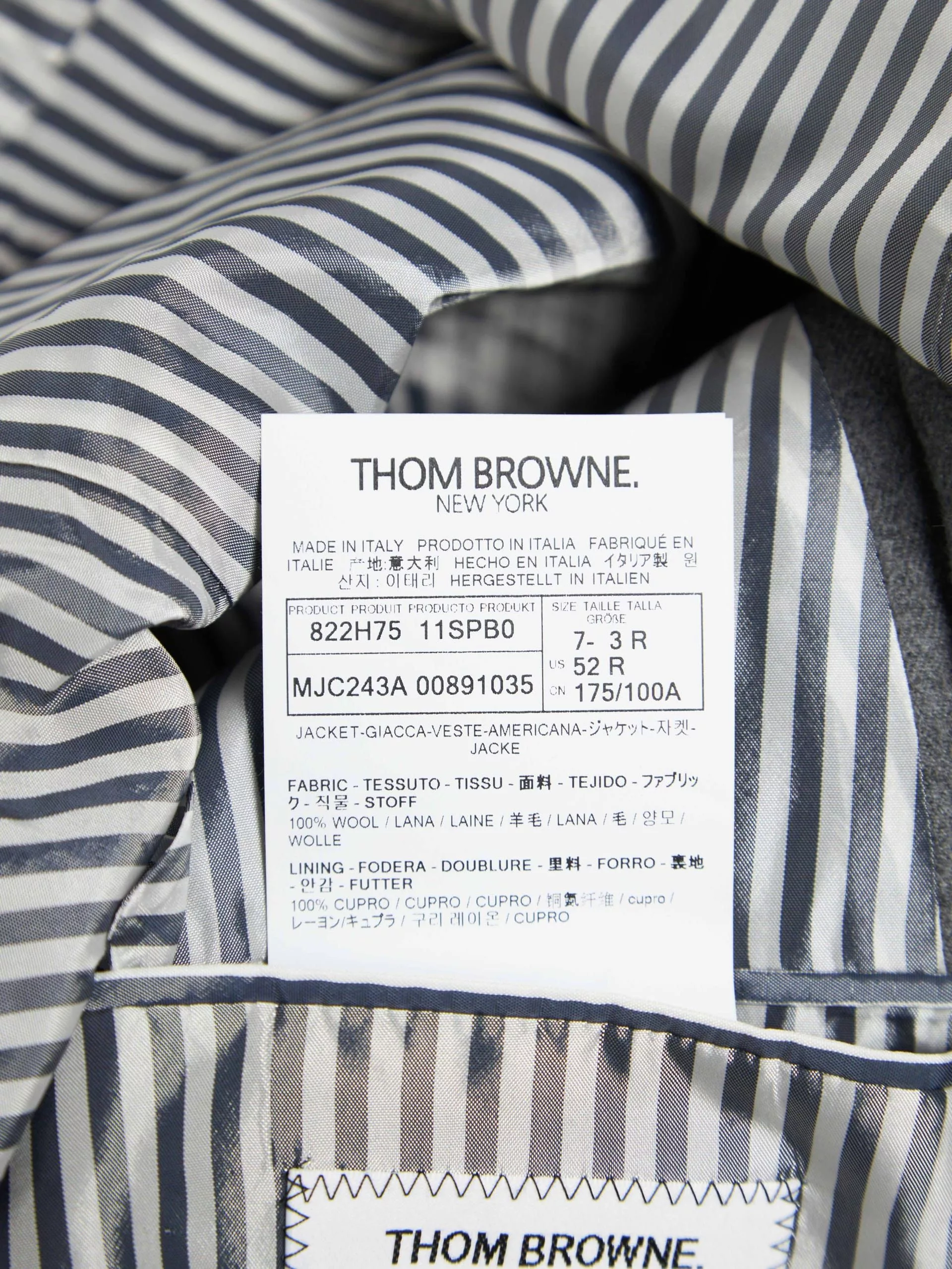 Thom Browne Light Jackets Thom Browne Gray Woolen Blazer