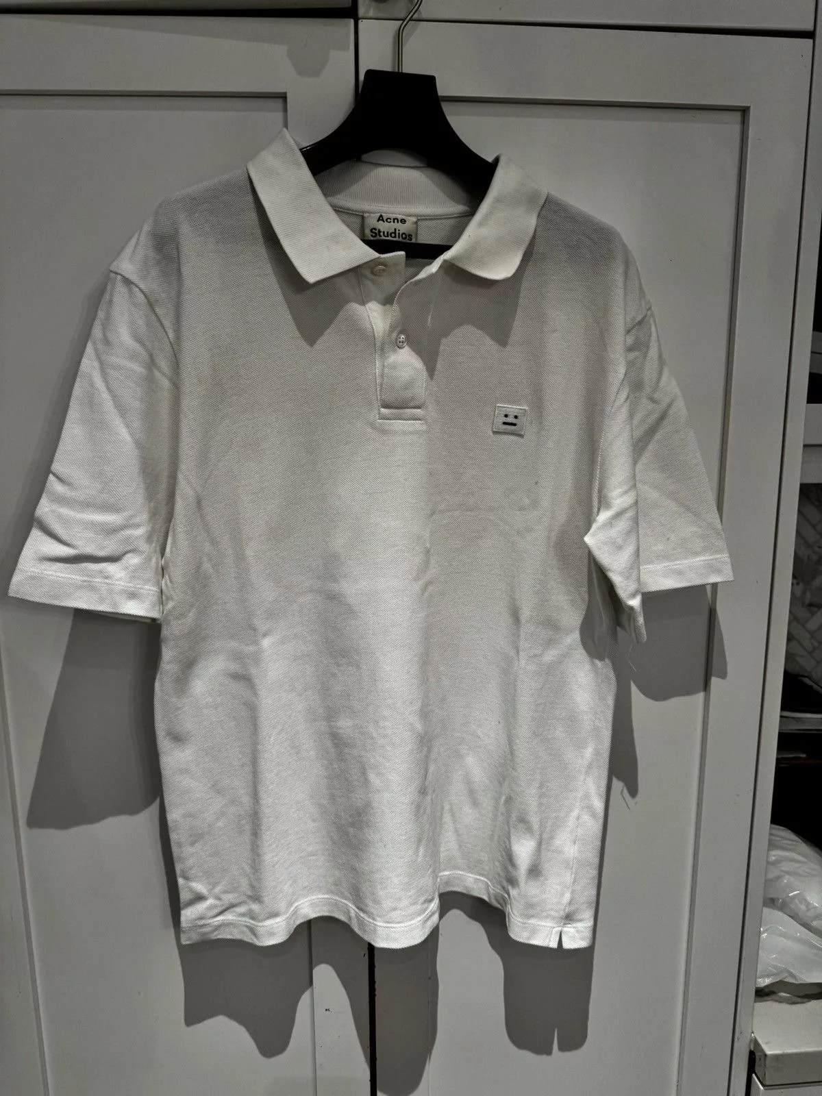 Acne Studios Polos Acne Studios Falco Face Polo White