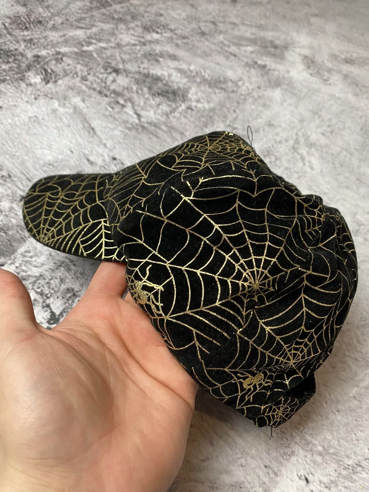 Vintage Hats Vintage black spiderweb and spiders cap Avant-Garde