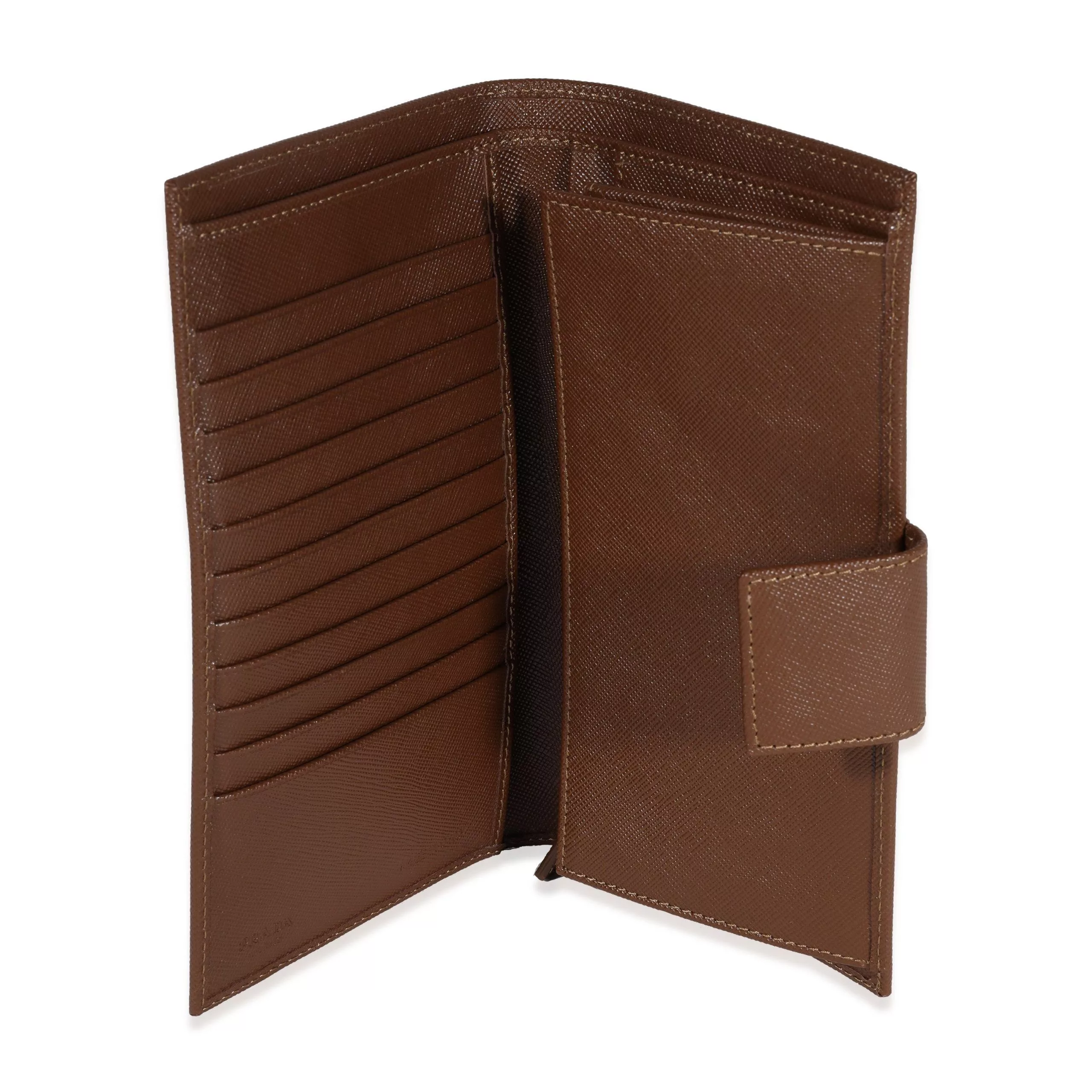 Prada Rings Prada Cacao Saffiano Leather Wallet Brown