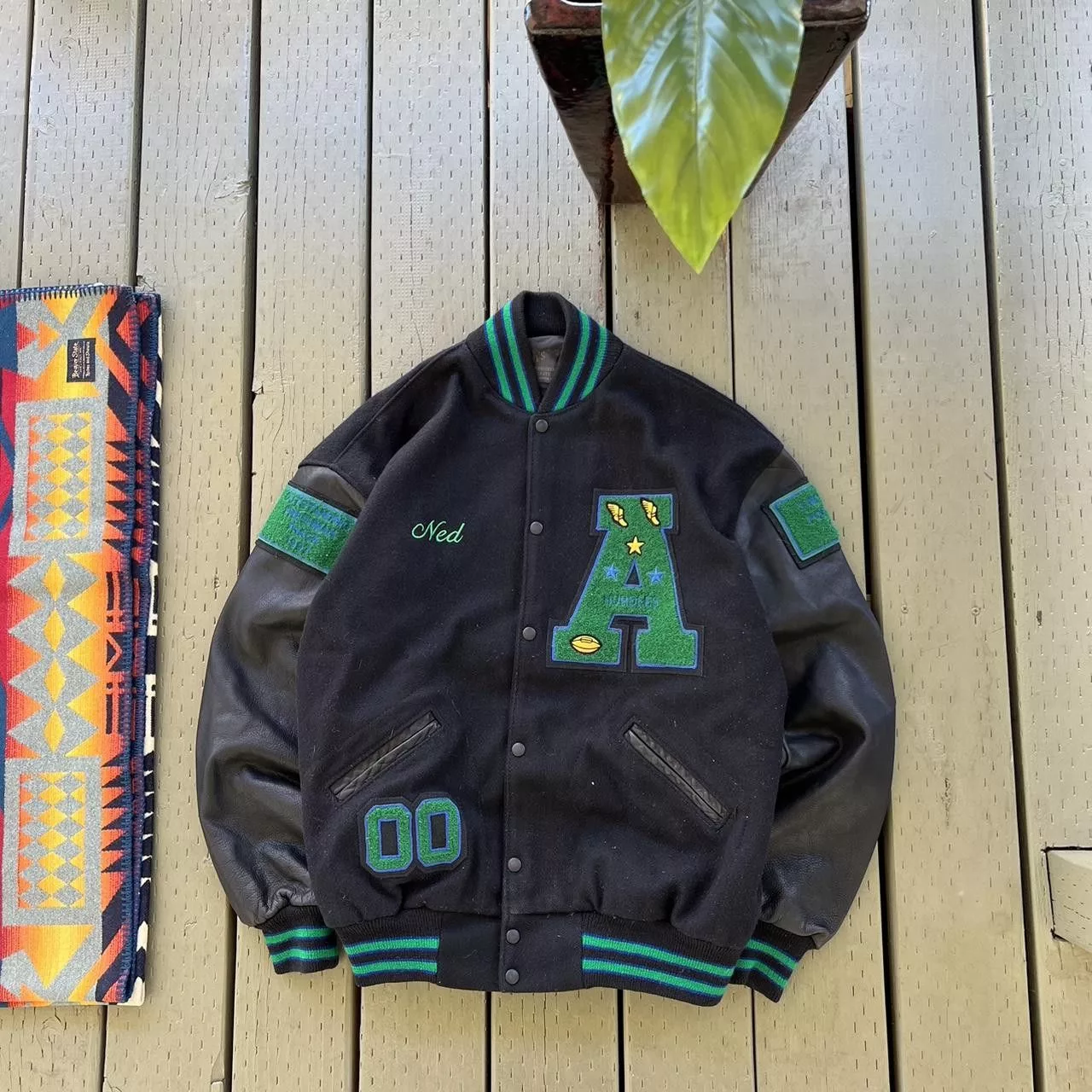 Vintage Light Jackets Vintage Varsity Jacket Black