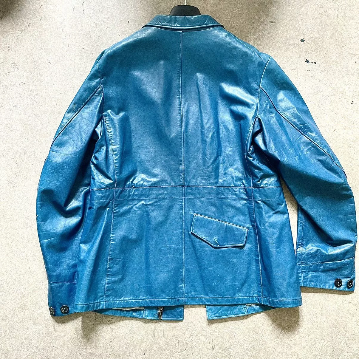 Jil Sander Leather Jackets Jil Sander Teal Leather Jacket Blue