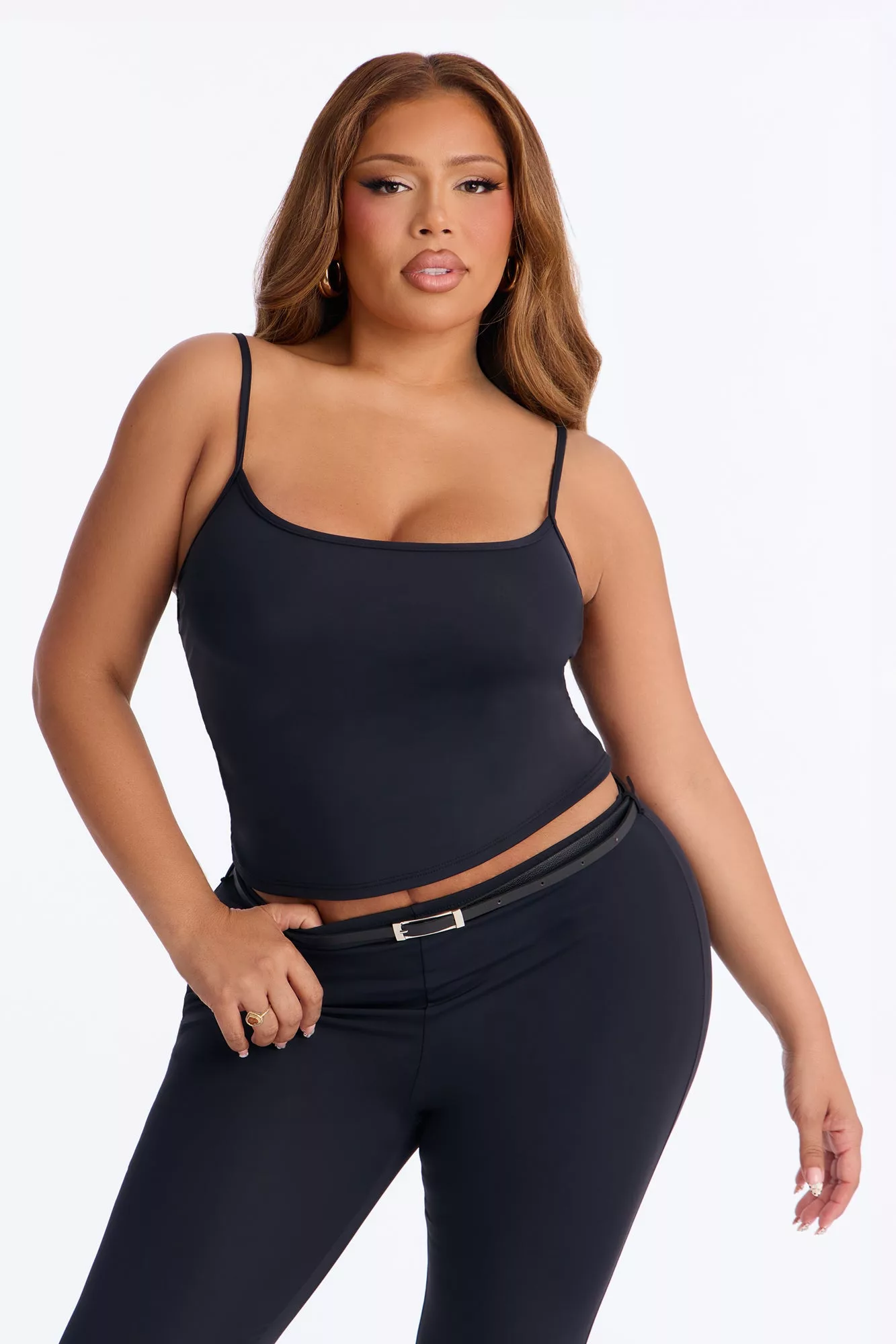 Alexa Belted Capri Set - Black