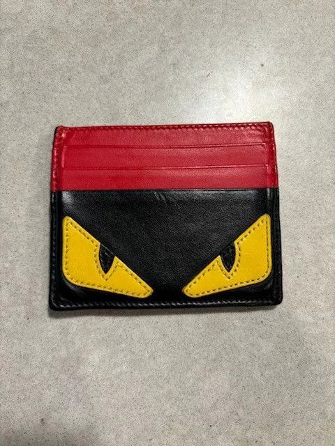Fendi Wallets Fendi Black Red Leather Monster Eyes