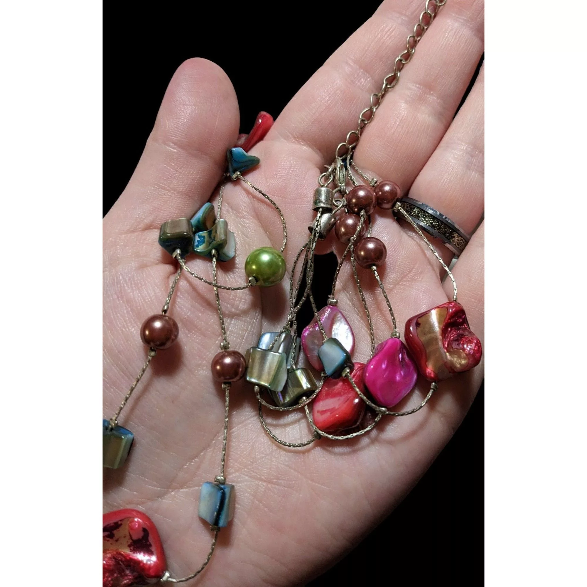 Other Necklaces Other Rainbow Multilayer Shell Pearl Beaded Necklace