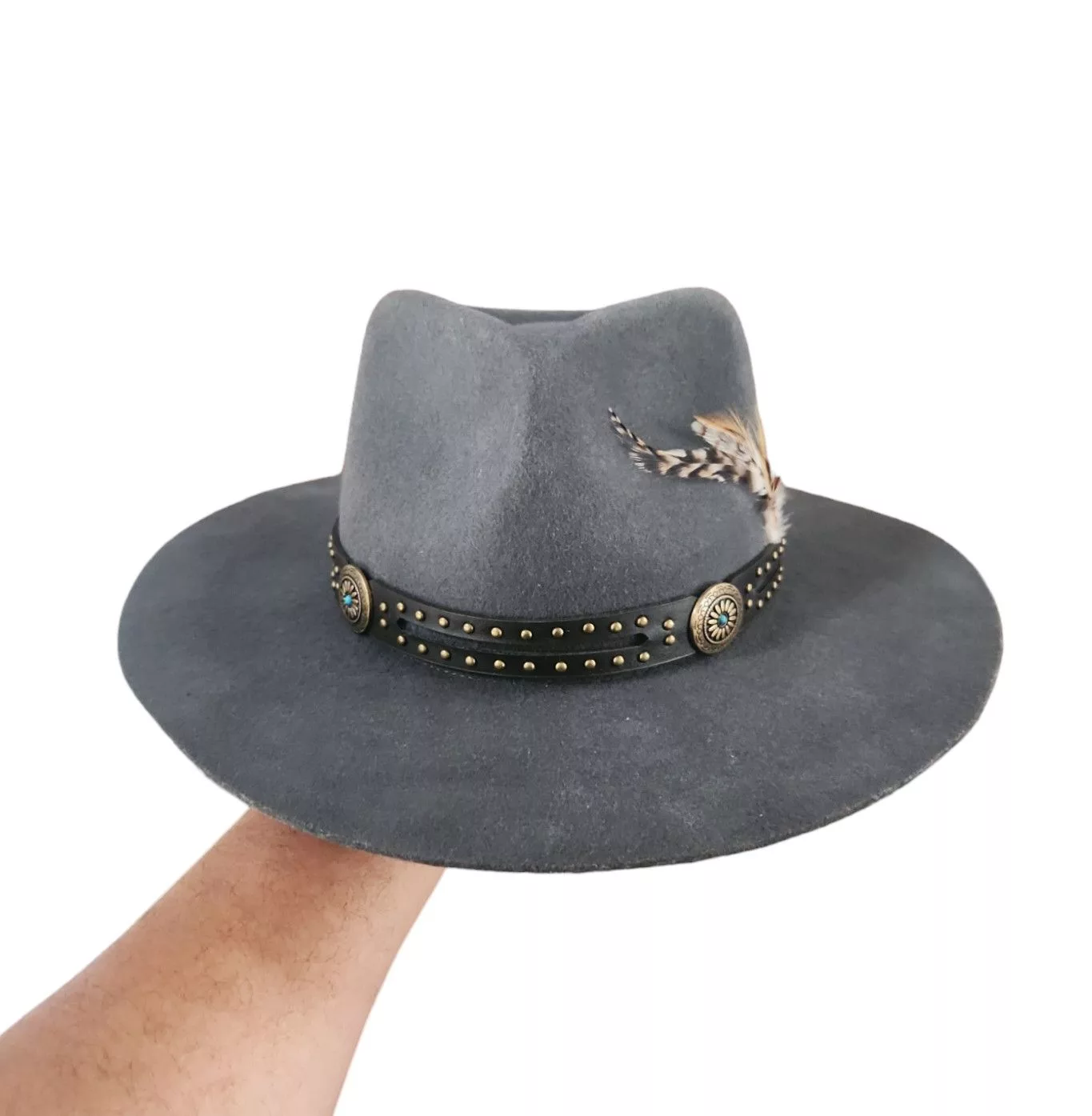 Other Hats Other Peter Grimm Apache Hat Gray wide stiff brim style S/M Vintage