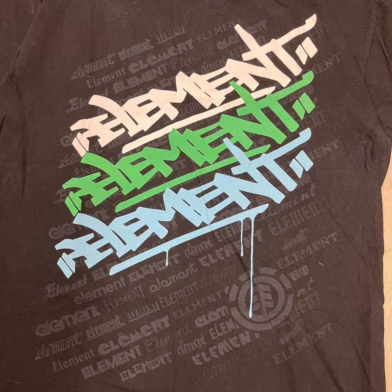 Element Short Sleeve T Shirts Element × Vintage Vintage Y2K Element Skate t-shirt black graffiti USA Streetwear