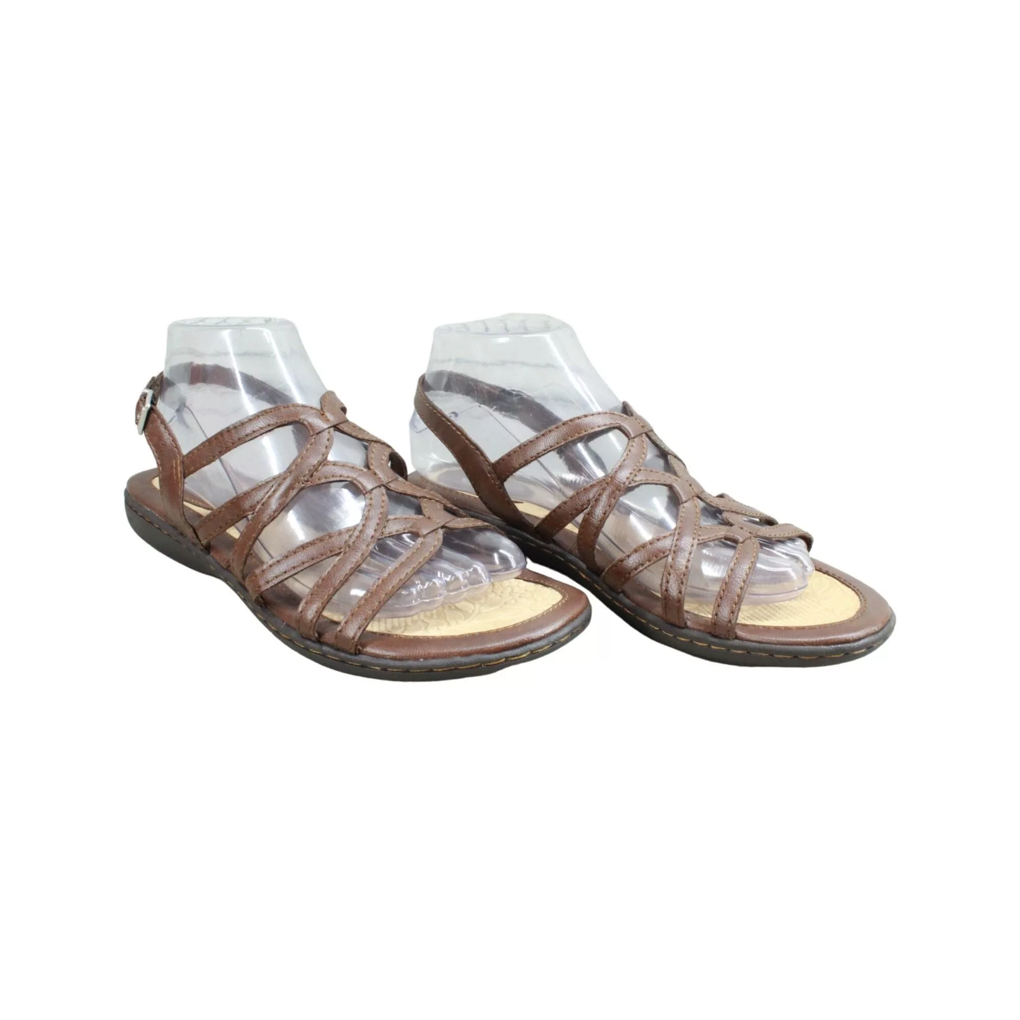 Other Sandals Other BOC Cora Adjustable Strap Slingback Flat Sandals Size 8 M Brown