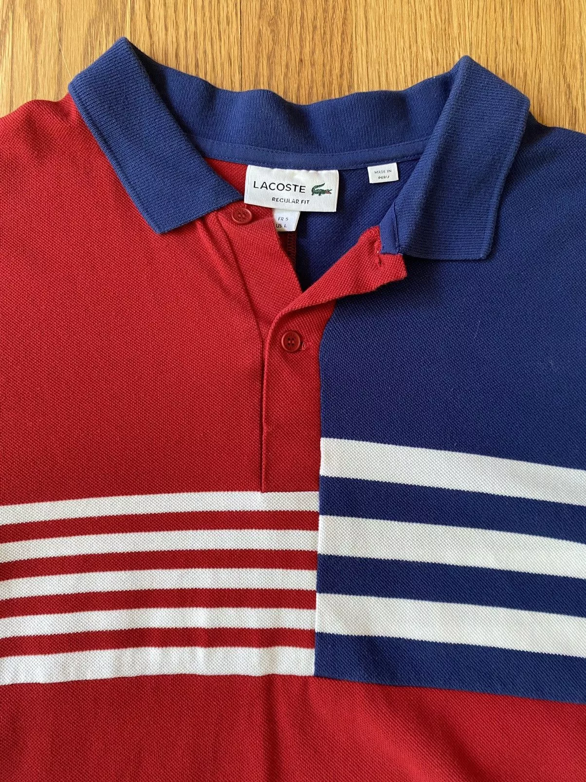Lacoste Polos Lacoste Striped Pattern Polo Shirt Blue