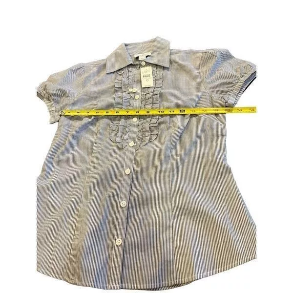 Loft Button Ups LOFT classic shirt size O Gray