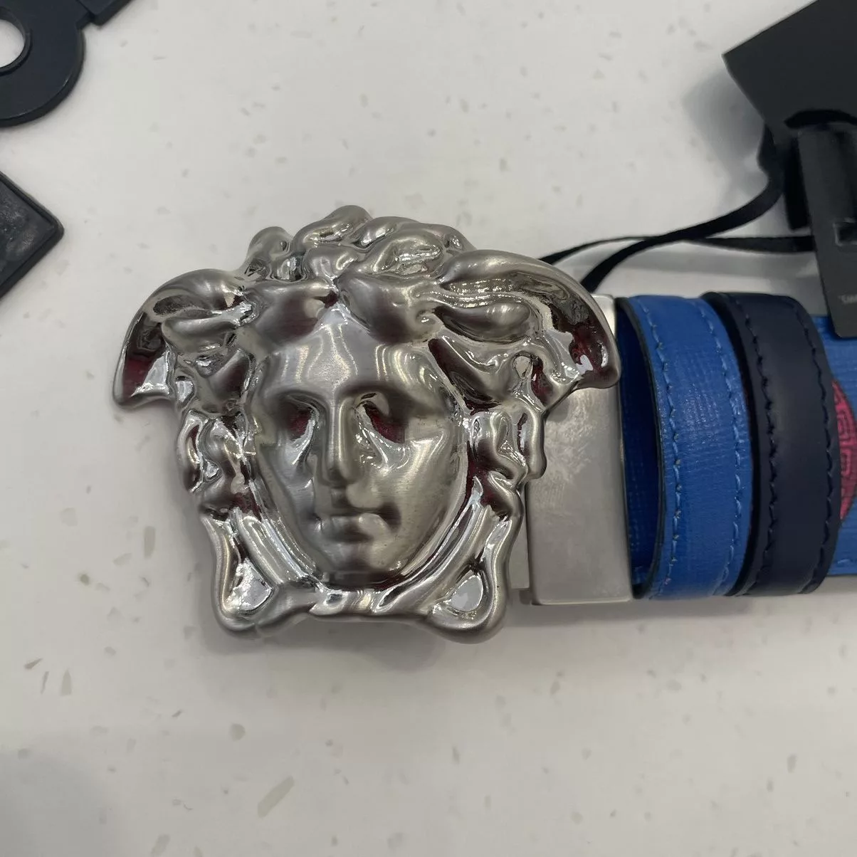 Versace Belts Versace Saffiano Belt Size 90 Multi