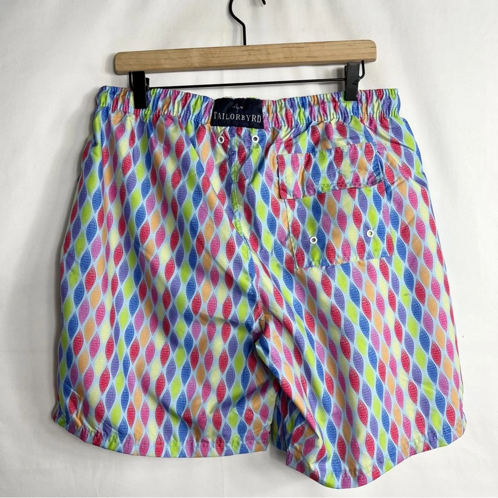 Tailorbyrd Swimwear TAILORBYRD Patterned Swim Shorts NWT in Large Blue