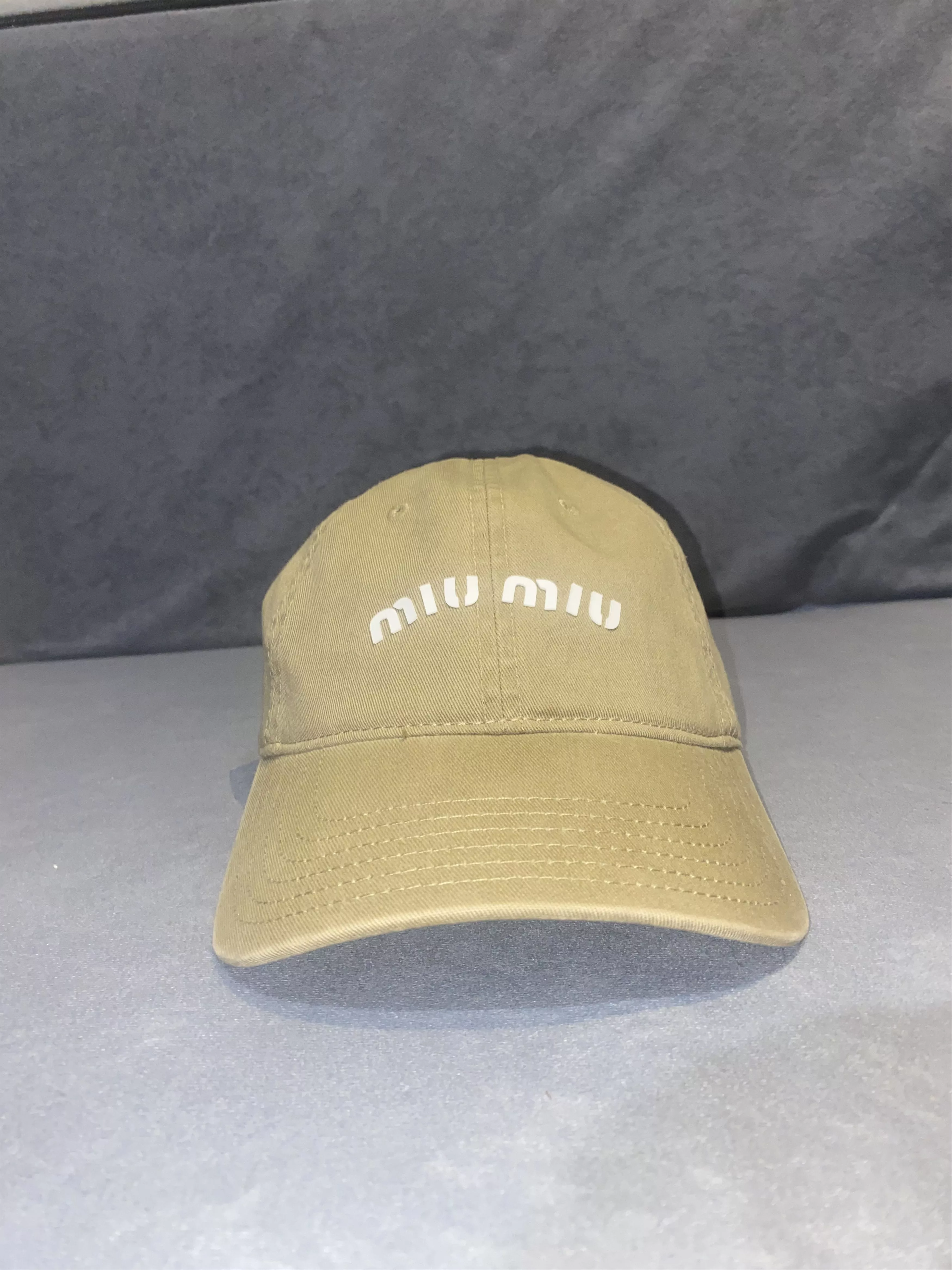 Miu Miu Hats Miu Miu Drill baseball cap Beige