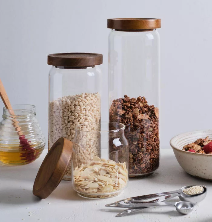 Canister Borosilicate Acacia Lid 34oz