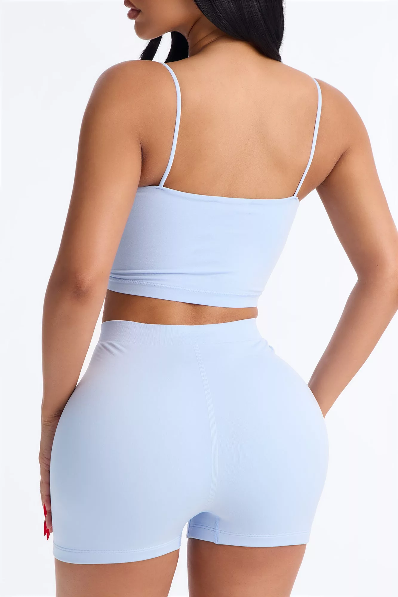 Seamless Smooth Double Lined Micro Hot Short - SkyBlue