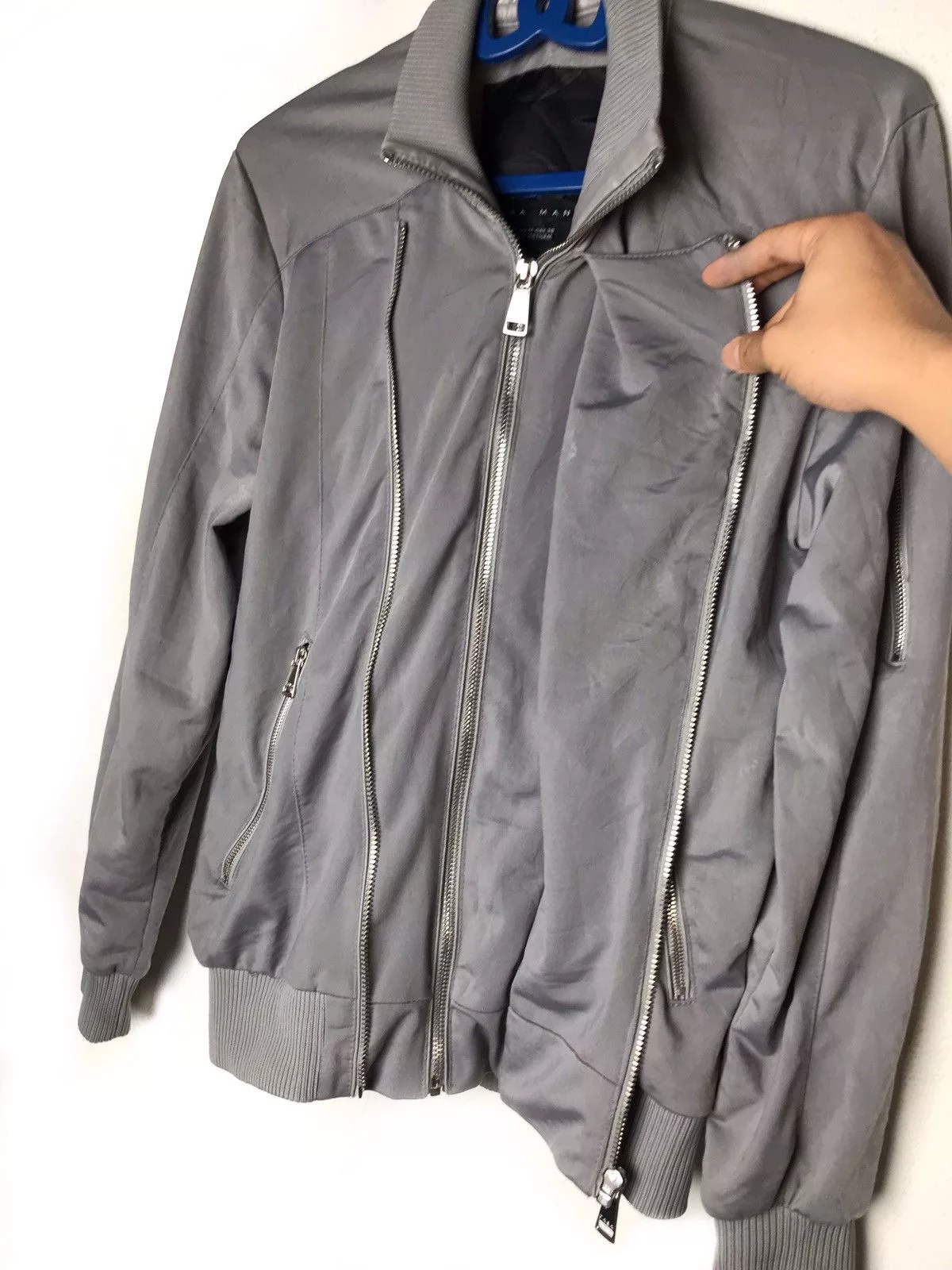 Zara Light Jackets Zara rockers jacket grey color Gray
