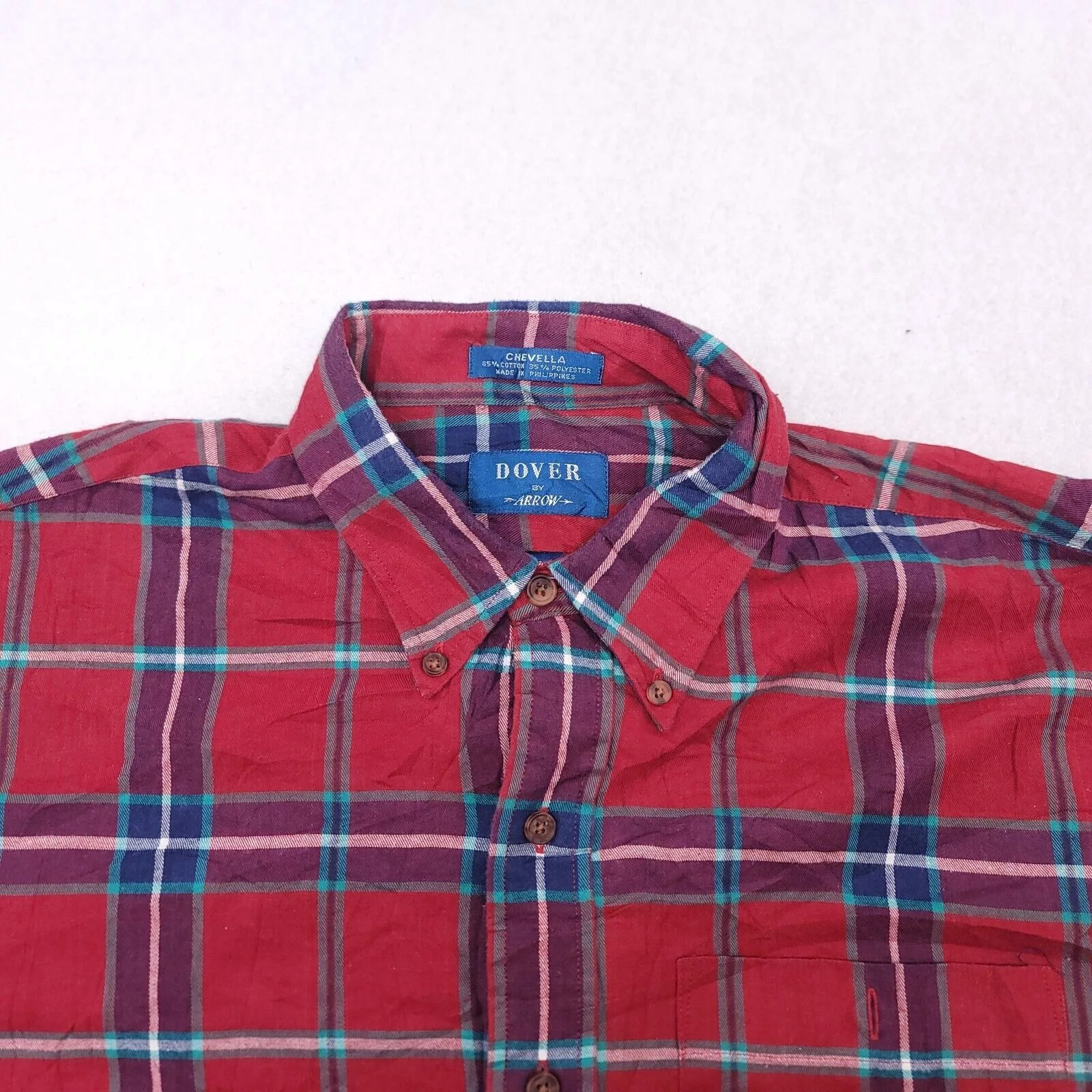 Arrow Shirts Button Ups Arrow Tartan Flannel Shirt Mens Size Large L Red Purple