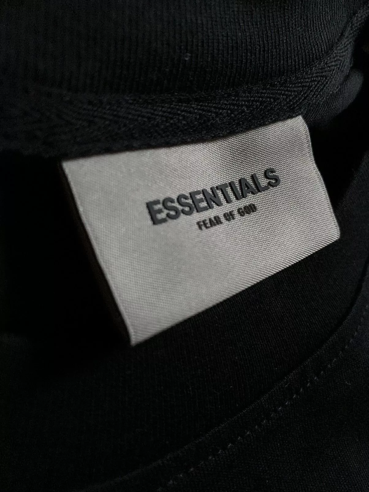 Essentials Short Sleeve T Shirts Essentials Boxy T-Shirt Applique Logo Black Streetwear