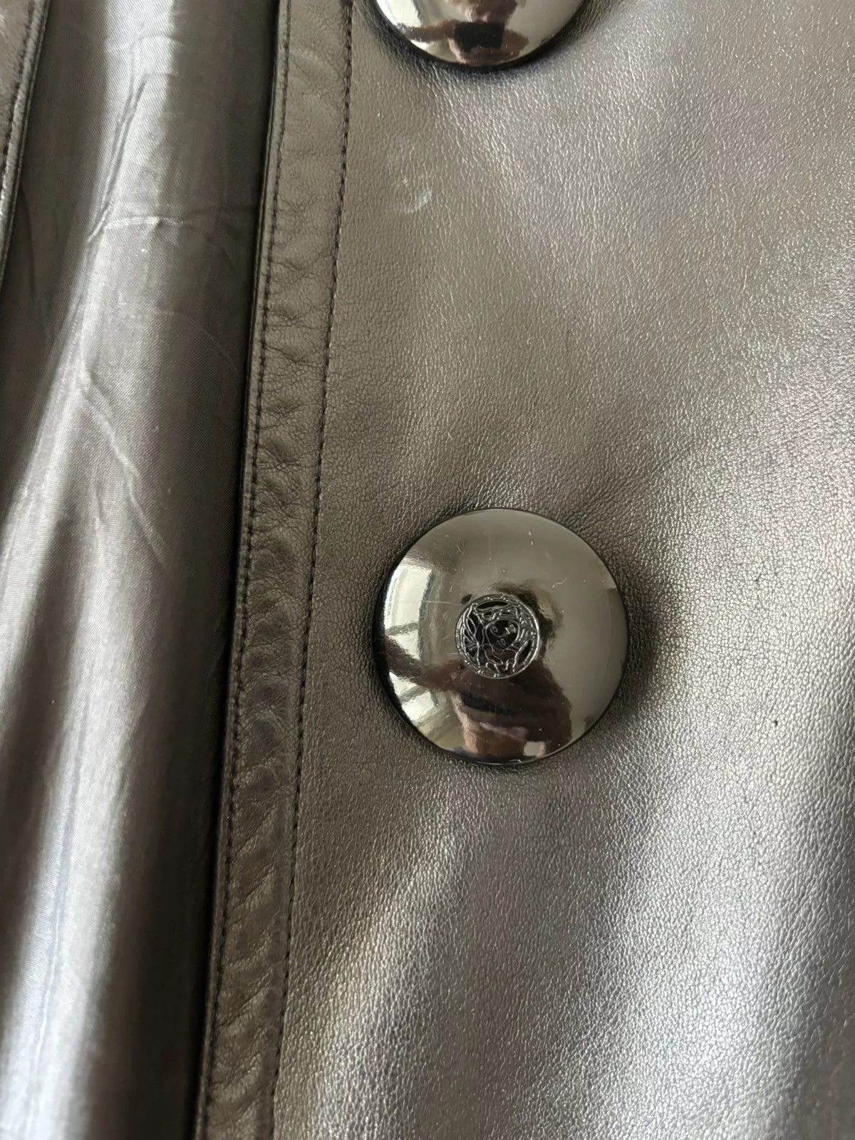 Versace Leather Jackets Versace Leather Coat in IT44 Black
