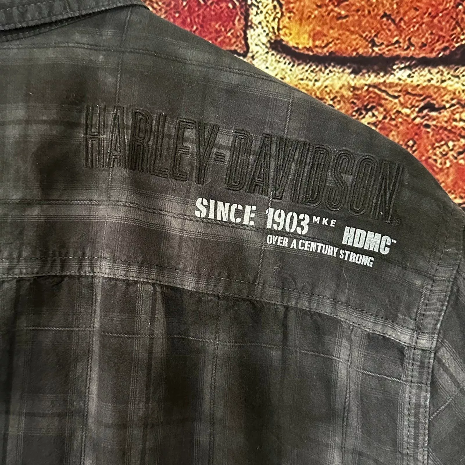 Harley Davidson Shirts Button Ups Harley Davidson short sleeve button down shirt Black