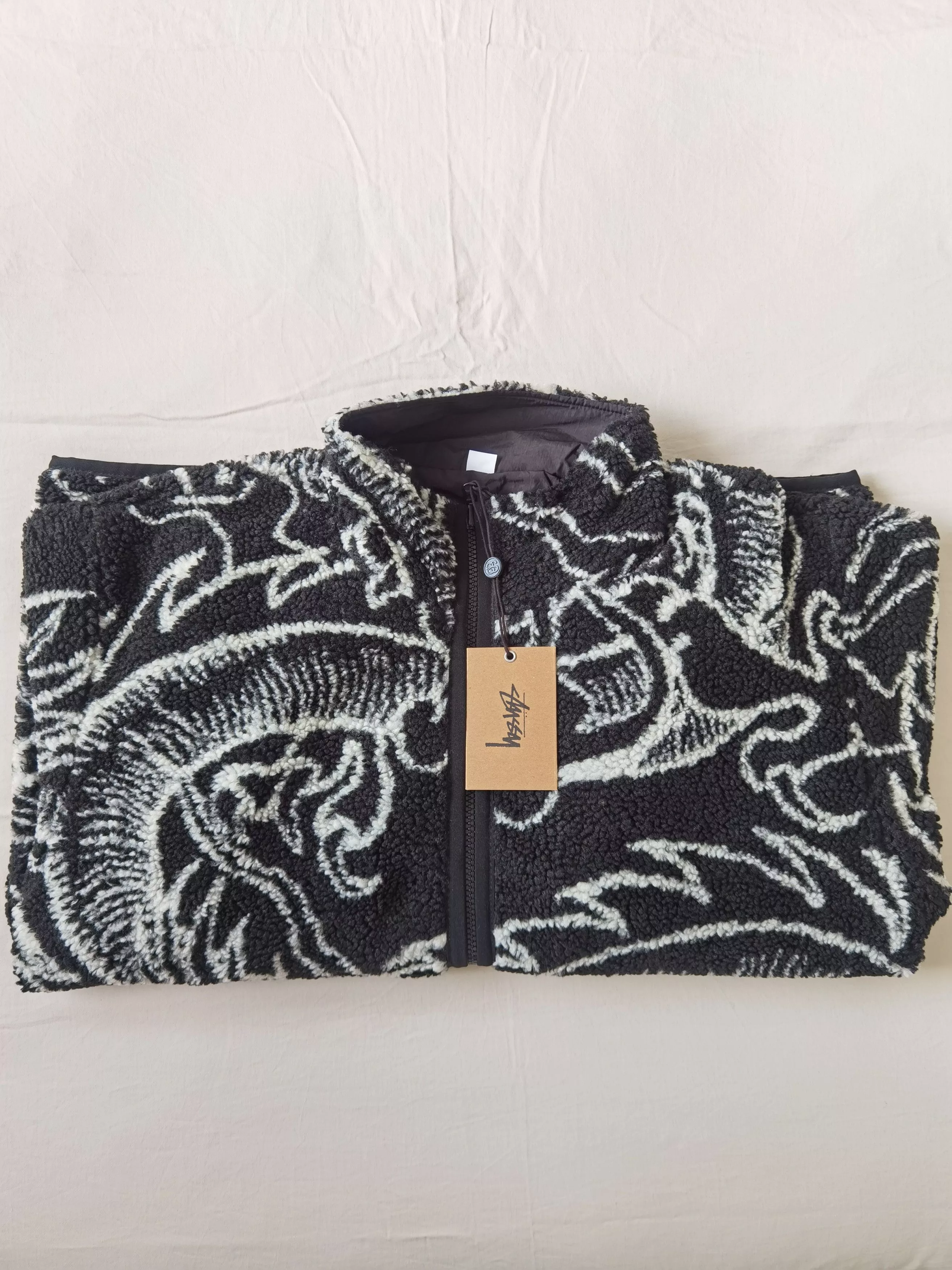 Stussy Heavy Coats Stussy Dragon Sherpa Jacket Black