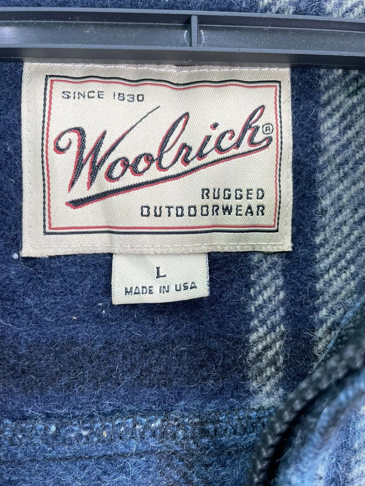 Vintage Light Jackets Vintage × Woolrich Woolen Mills WOOLRICH checkered wool quarter zip pullover shirts jacket Blue