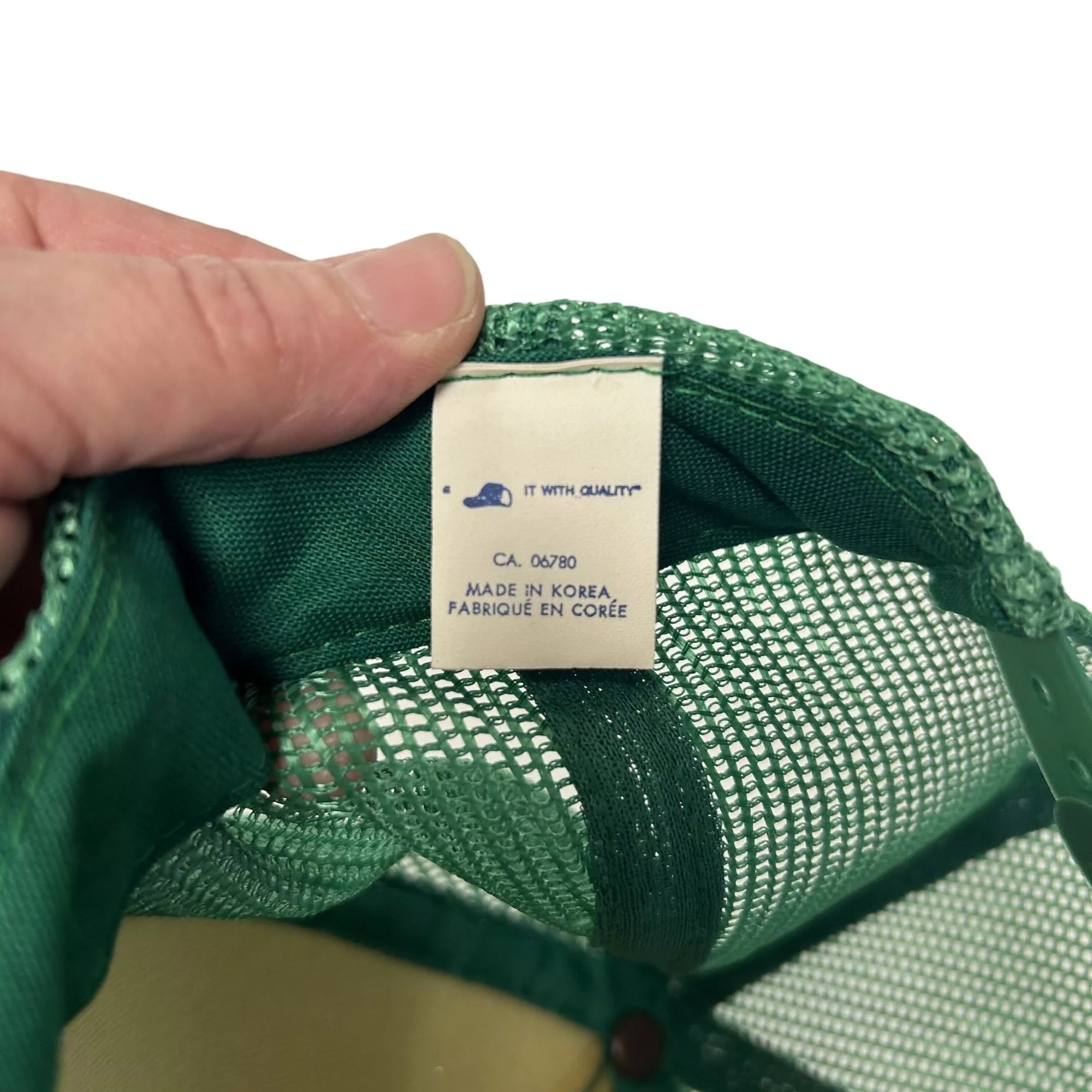Other Hats Other NOS New Vtg 80’s Yupoong Green Mesh TRUCKER Hat QC Inspectio