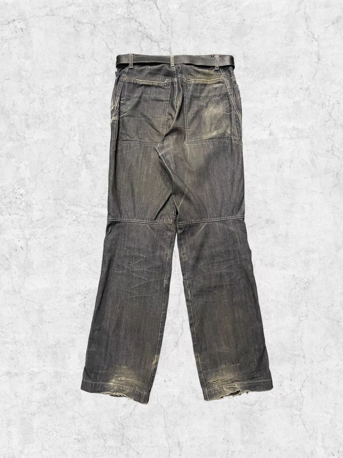 Marithe + Francois Girbaud Denim Marithe + Francois Girbaud × Vintage Y2K Marithe Francois Girbaud Hagi Denim With Leather Belt Gray