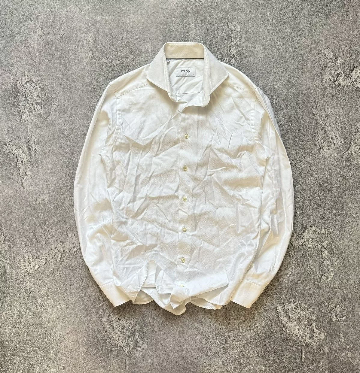 Eton Shirts Button Ups Eton 38 slim 15 white button up shirt polo dress long sleeve Luxury