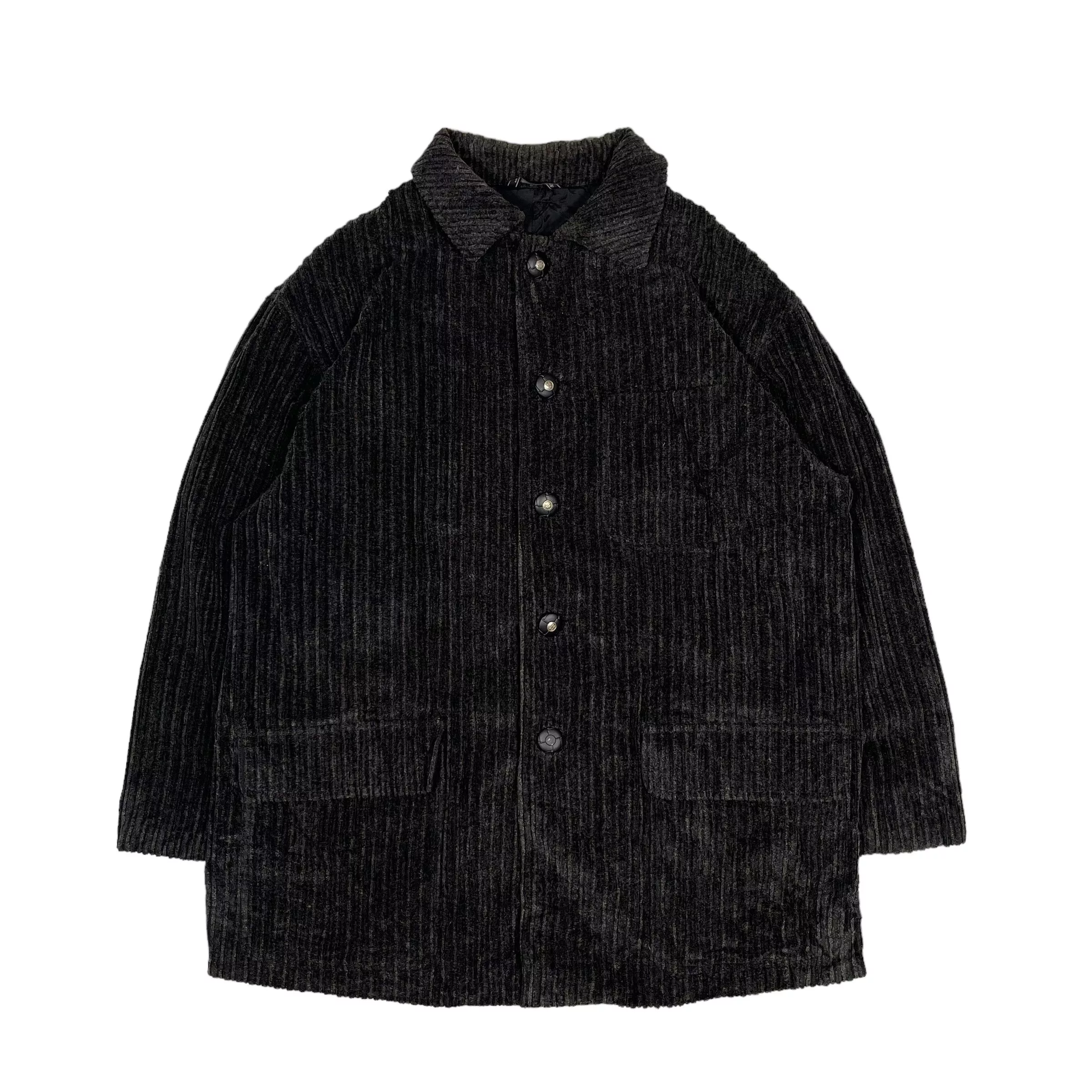 Versace Light Jackets Versace Velvet Textured Button Up Luxury Jacket Black