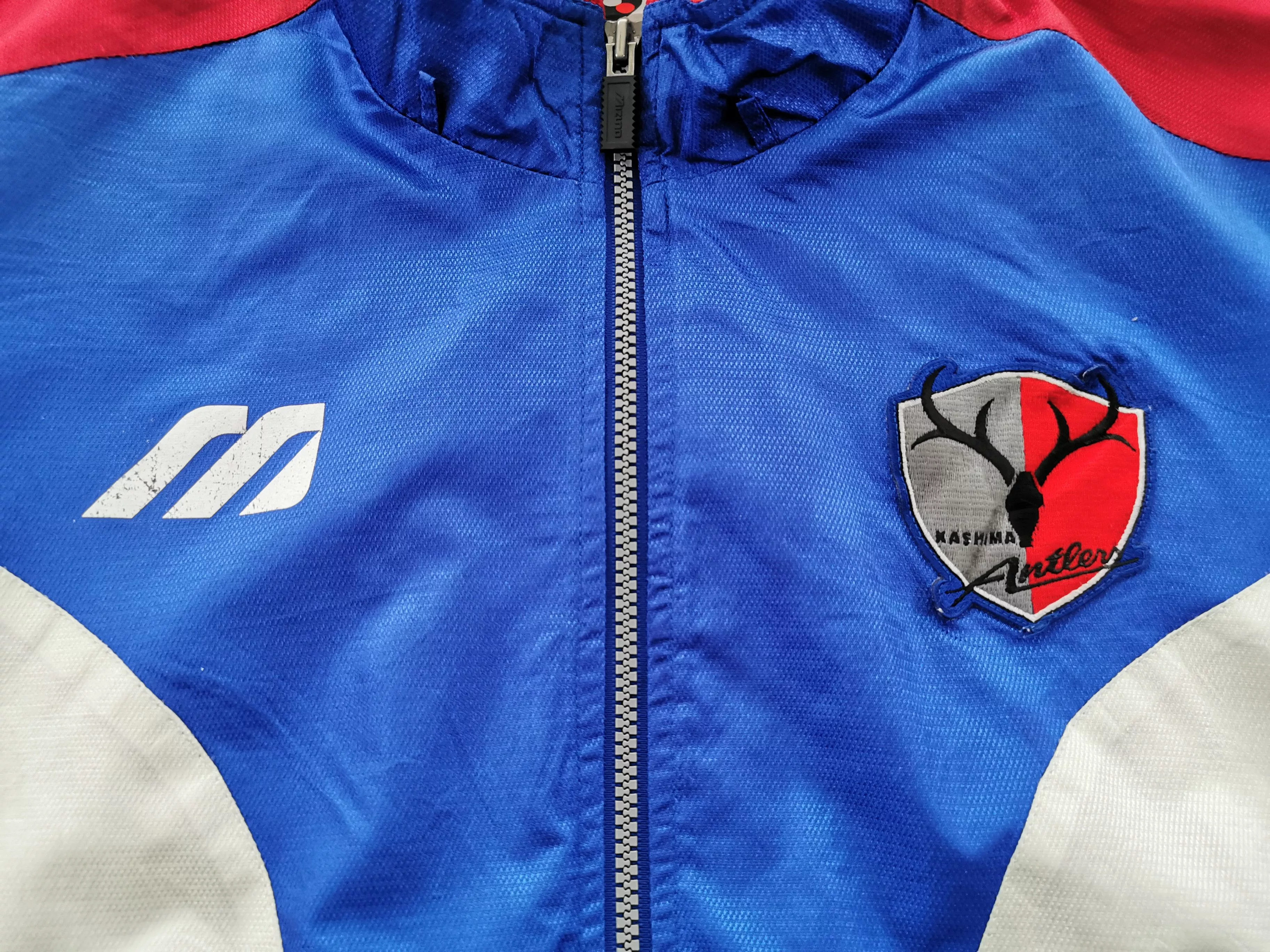 Mizuno Light Jackets Vtg Mizuno Kashima Antlers J League Multicolor Windbreaker Blue