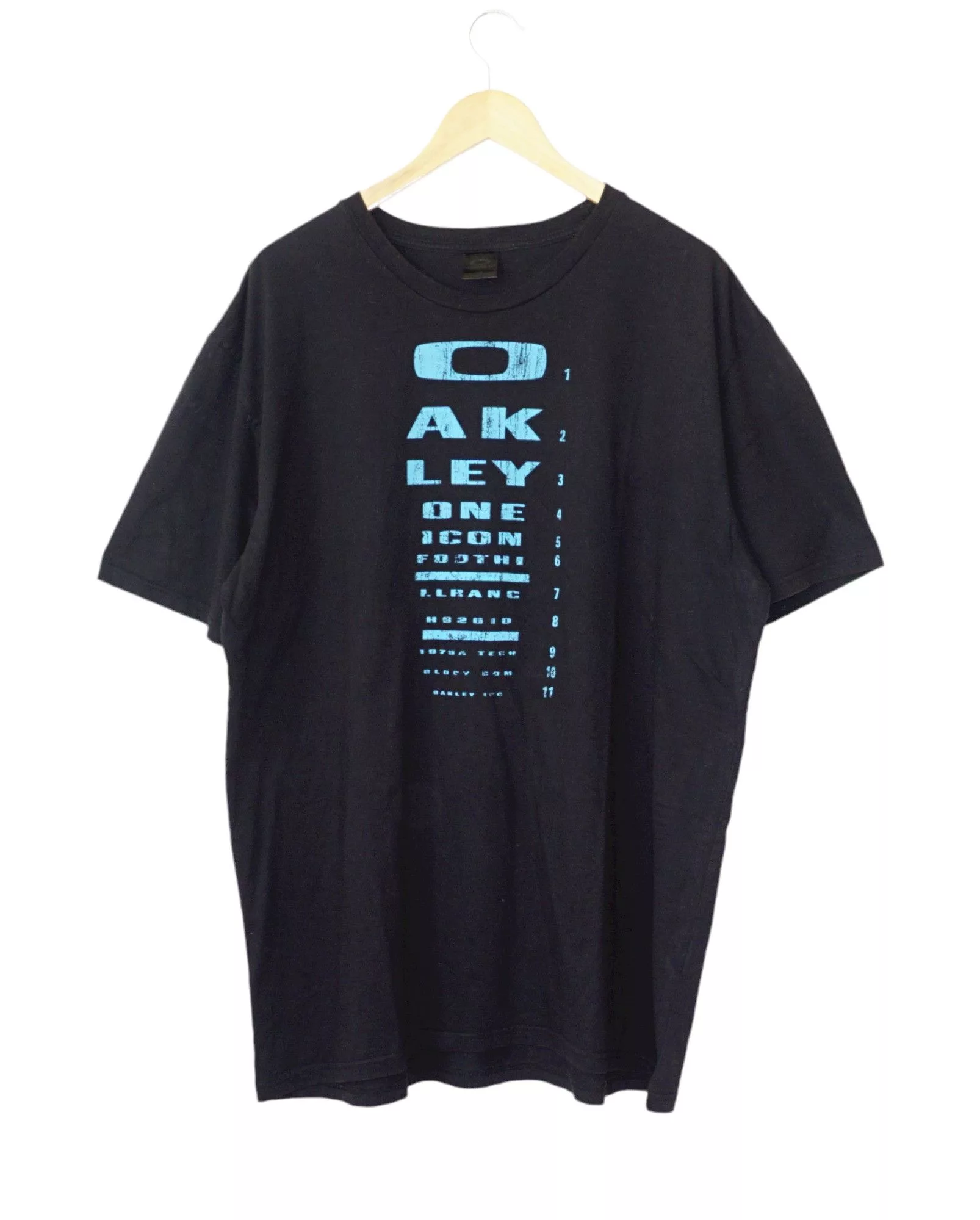 Oakley Short Sleeve T Shirts Oakley × Vintage Oakley Vintage 90s Snellen Chart Tshirt Black