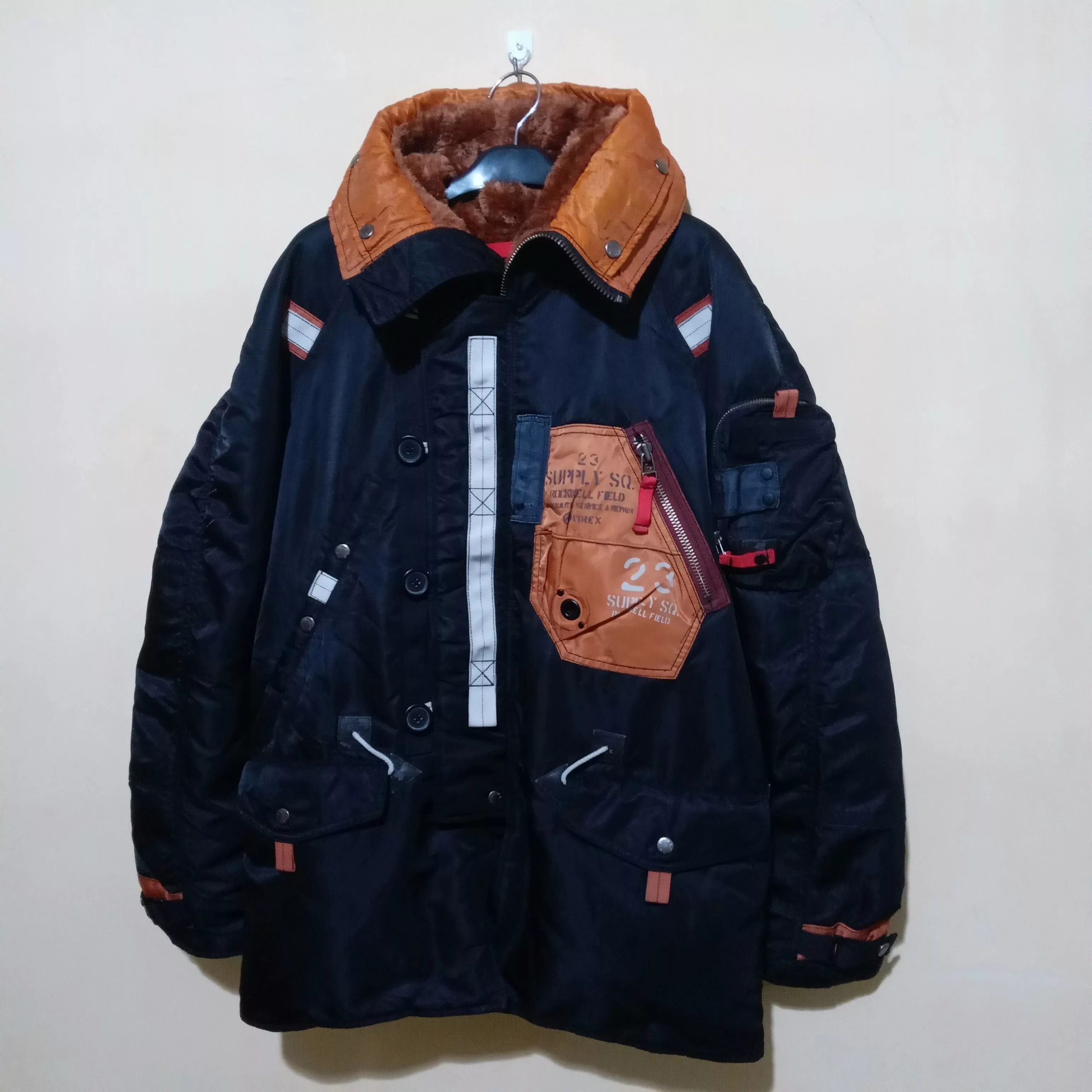 Alpha Industries Parkas Alpha Industries × Avirex Avirex Jacket Nylon Multipocket Black Vintage
