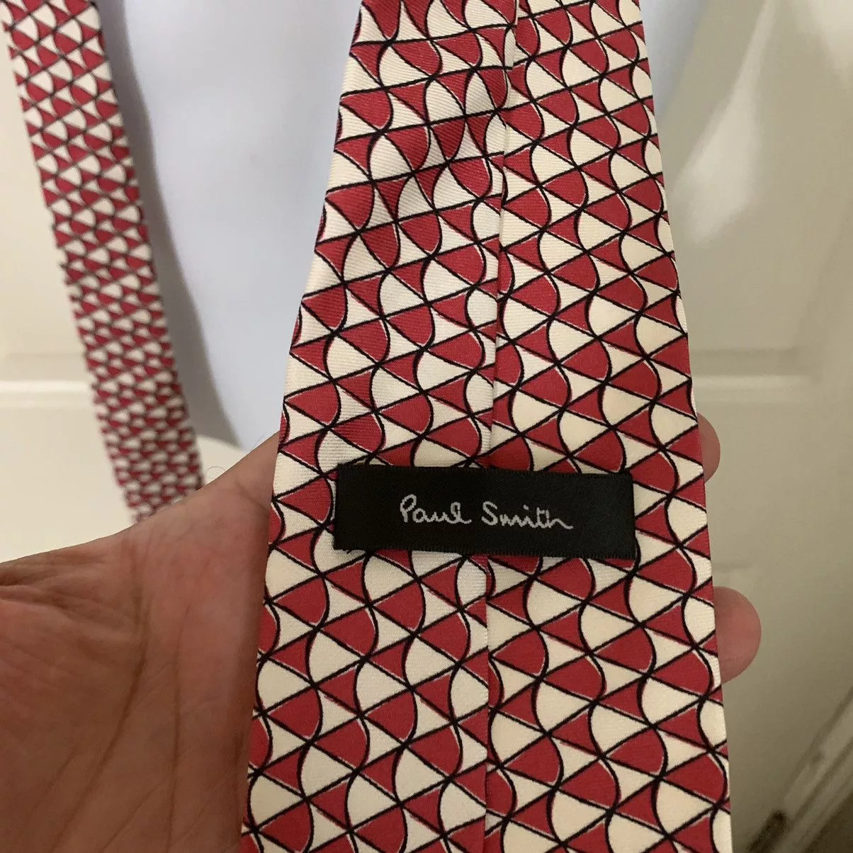 Paul Smith Ties Pocketsquares Paul Smith Geo print silk Tie Red
