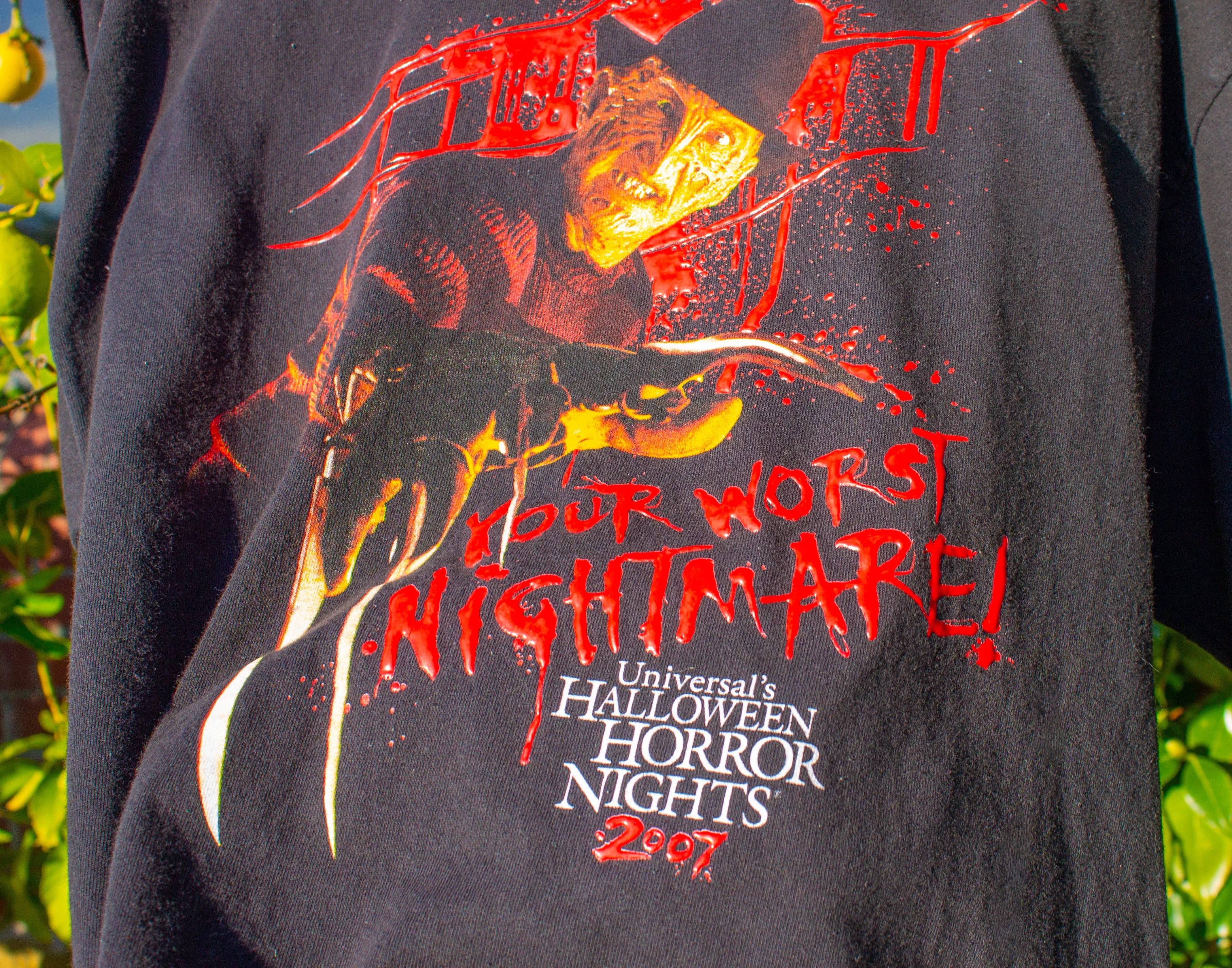 Universal Studios Short Sleeve T Shirts Universal Studios Freddy krueger, Universals HALLOWEEN Horror 2007 T-Shirt Black