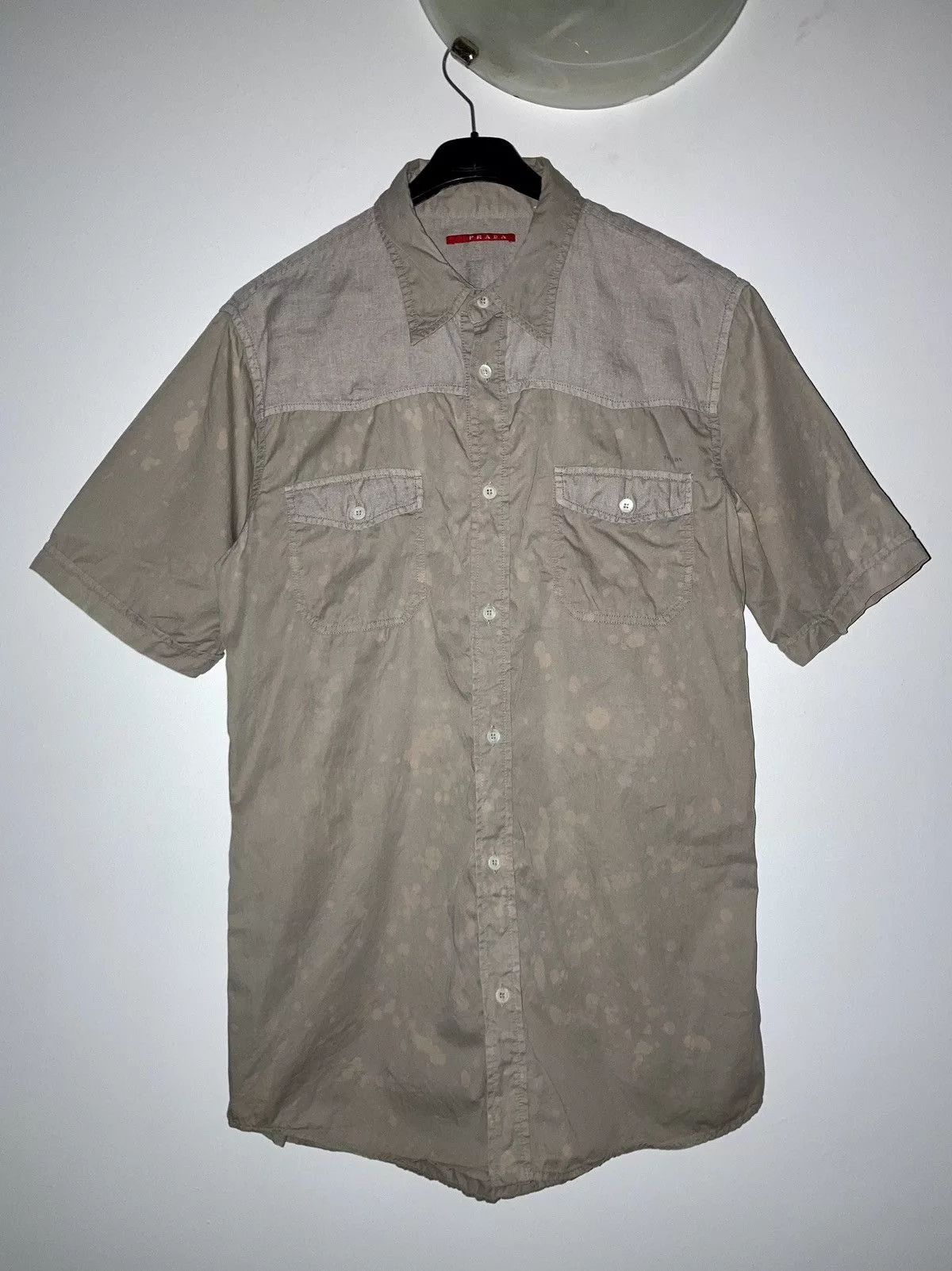 Prada Shirts Button Ups Prada SPOT CAMO CARGO SHIRT Brown