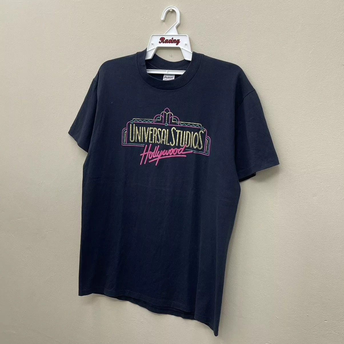 Universal Studios Short Sleeve T Shirts Universal Studios × Vintage Vintage 80s Universal Studio Hollywood Promo T Rare Design Black