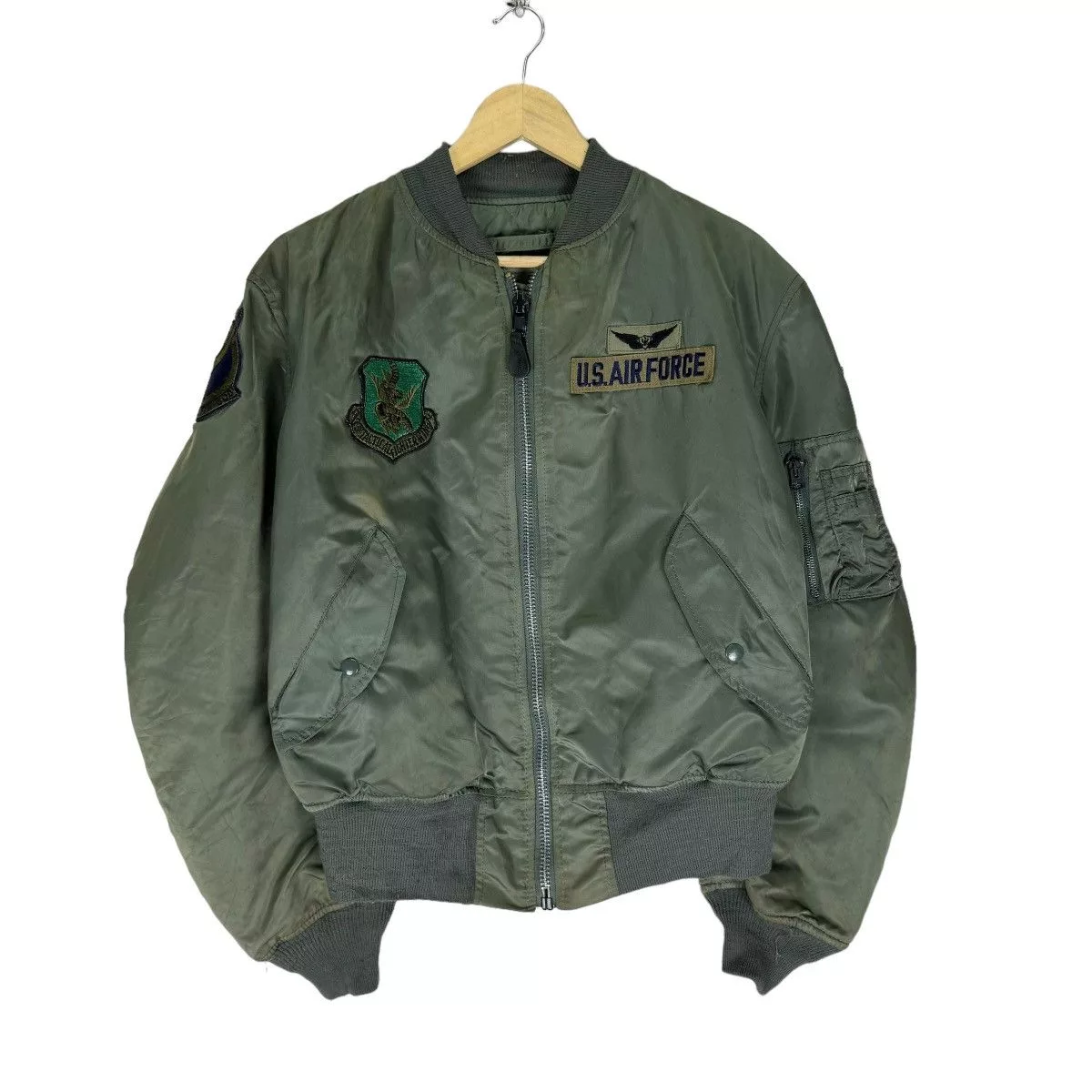 Alpha Industries Bombers ☀️ALPHA INDUSTRIES MA-1 FLYER BOMBER RIOT JACKET Green Vintage