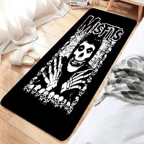 Handmade Miscellaneous Handmade Retro Misfit Art Rug Black