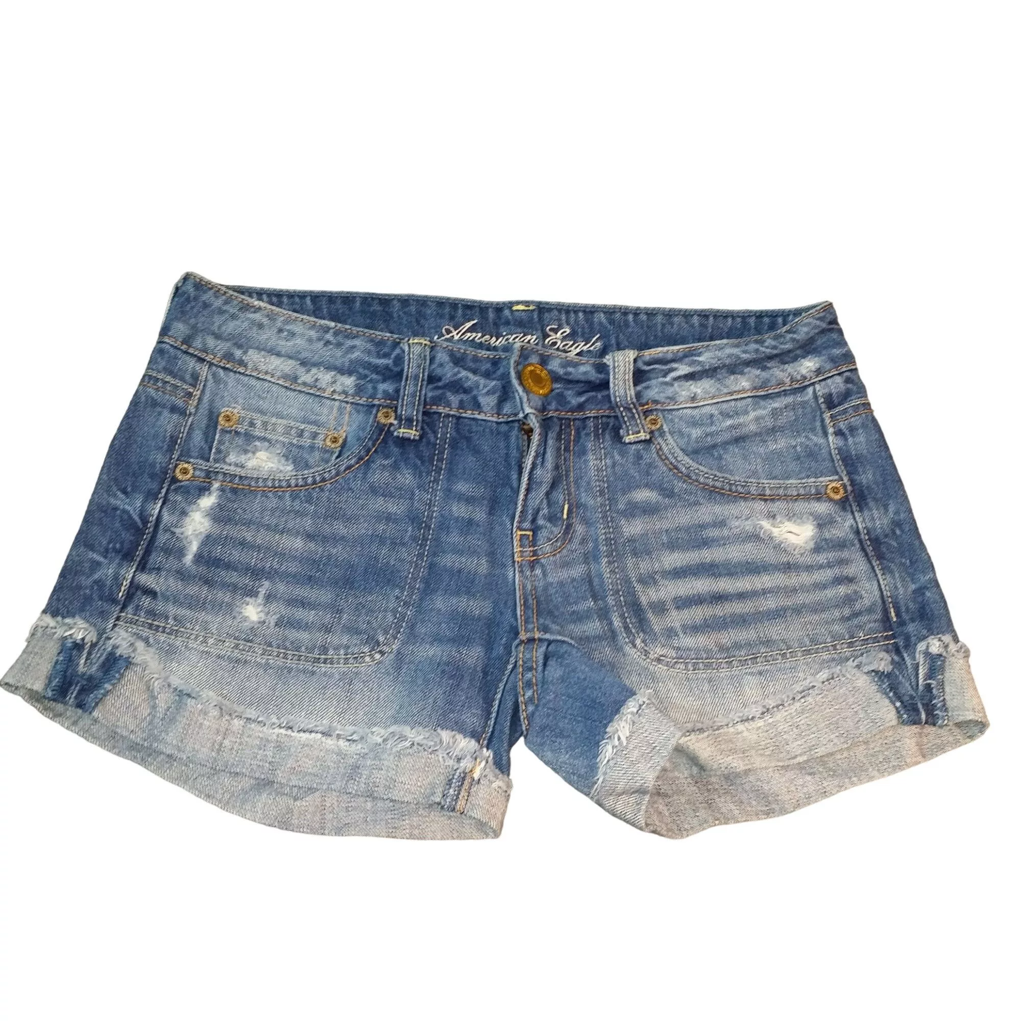 American Eagle Outfitters Shorts American Eagle Outfitters American Eagle Jean Shorts Women Sz 0 Cuffed Blue Denim Mini