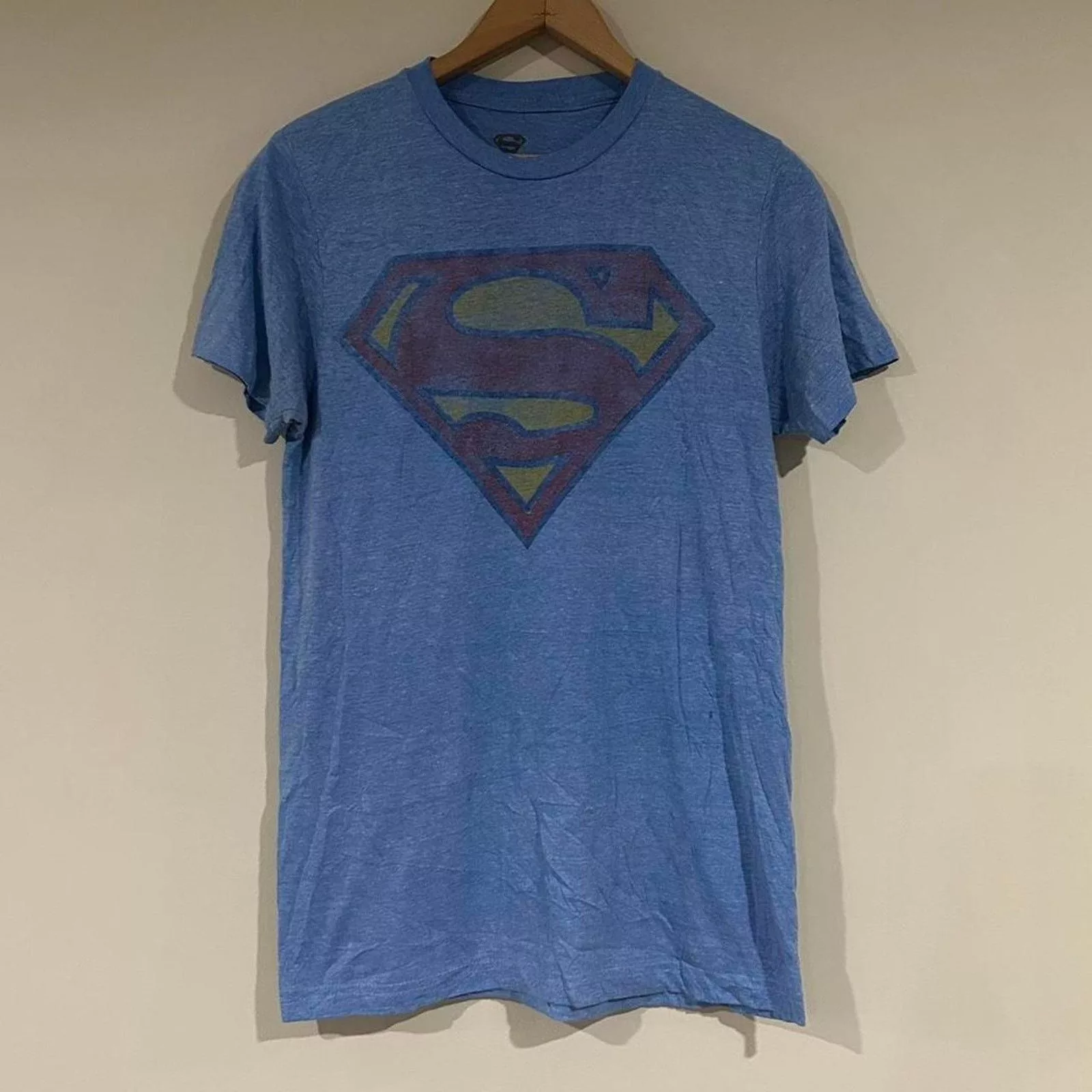 DC Comics Short Sleeve T Shirts DC Comics Superman Tee Shirt Blue
