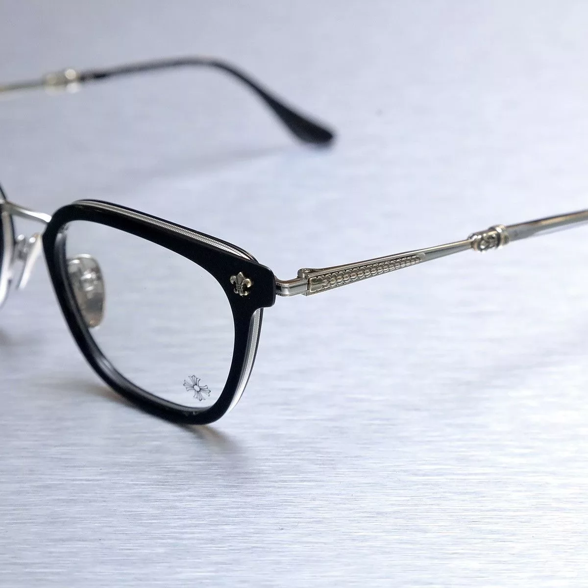 Chrome Hearts Glasses CHROME HEARTS STRAPADICTOME GLASSES Silver