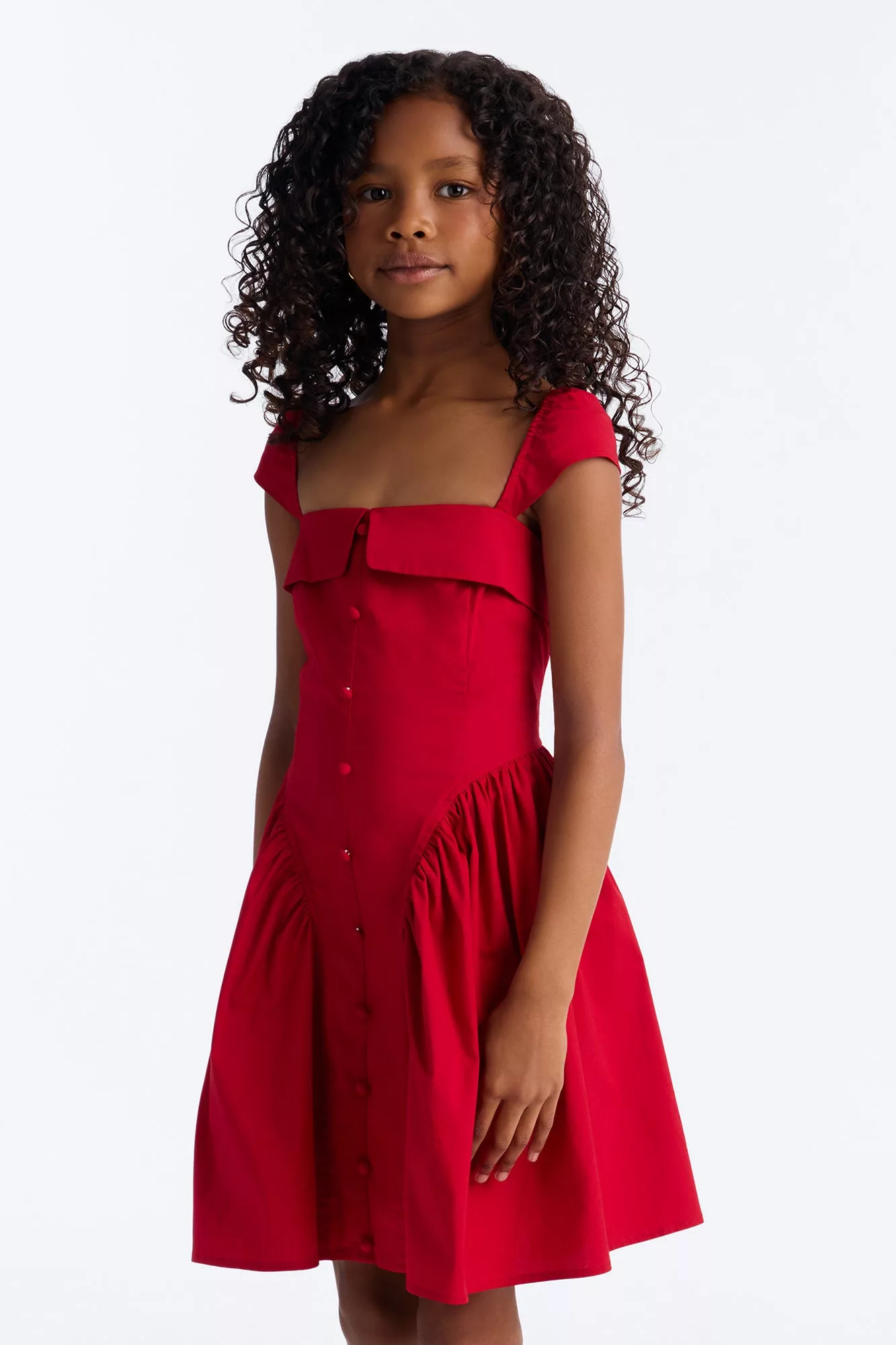 Mini Cleodora Poplin Mini Dress - Red