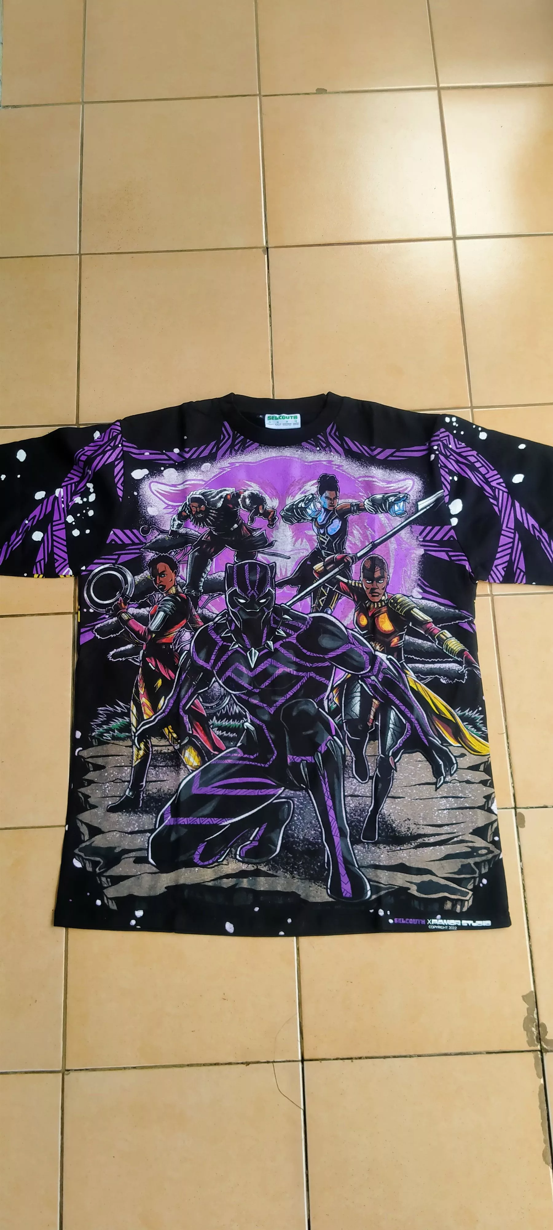 Marvel Comics Short Sleeve T Shirts Marvel Comics × Vintage Black panther