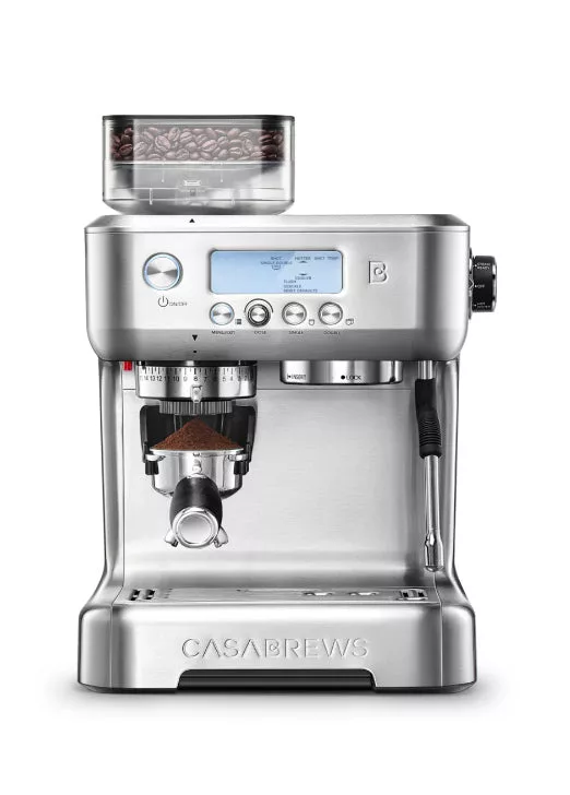 Stainless Espresso Machine w/Grinder